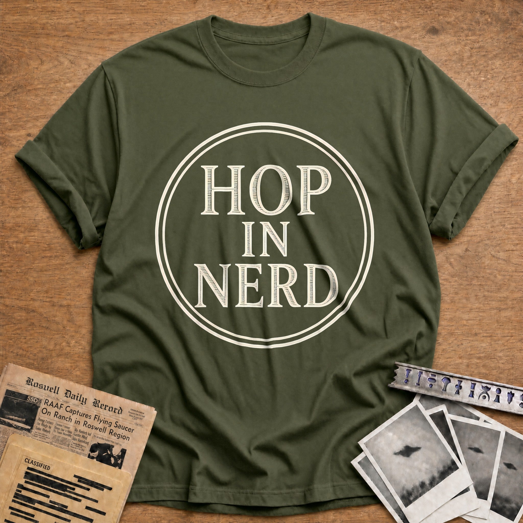 Hop In Nerd 34 T-Shirt - Military Green