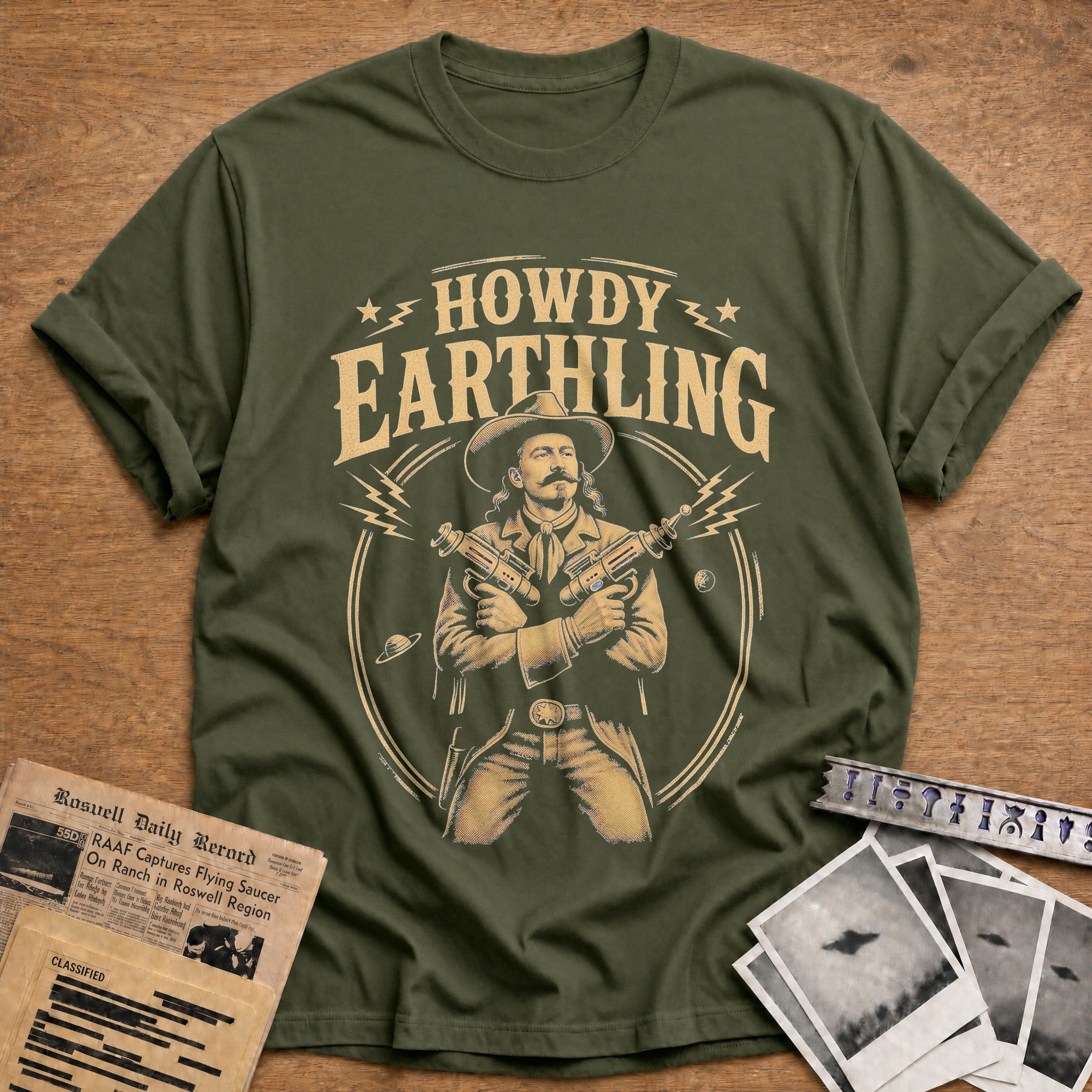 Howdy Earthling - Military Green