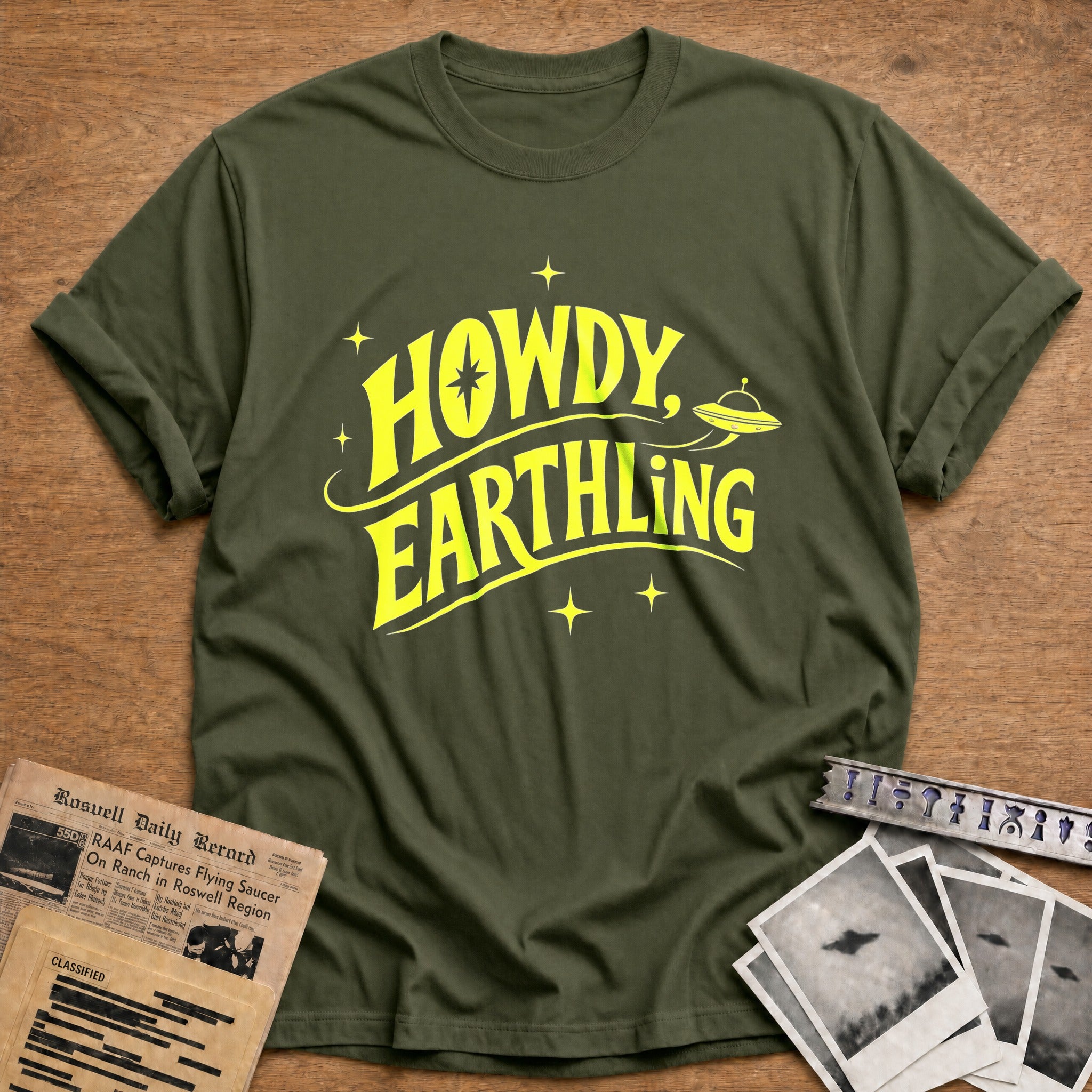 Howdy, Earthling - Military Green