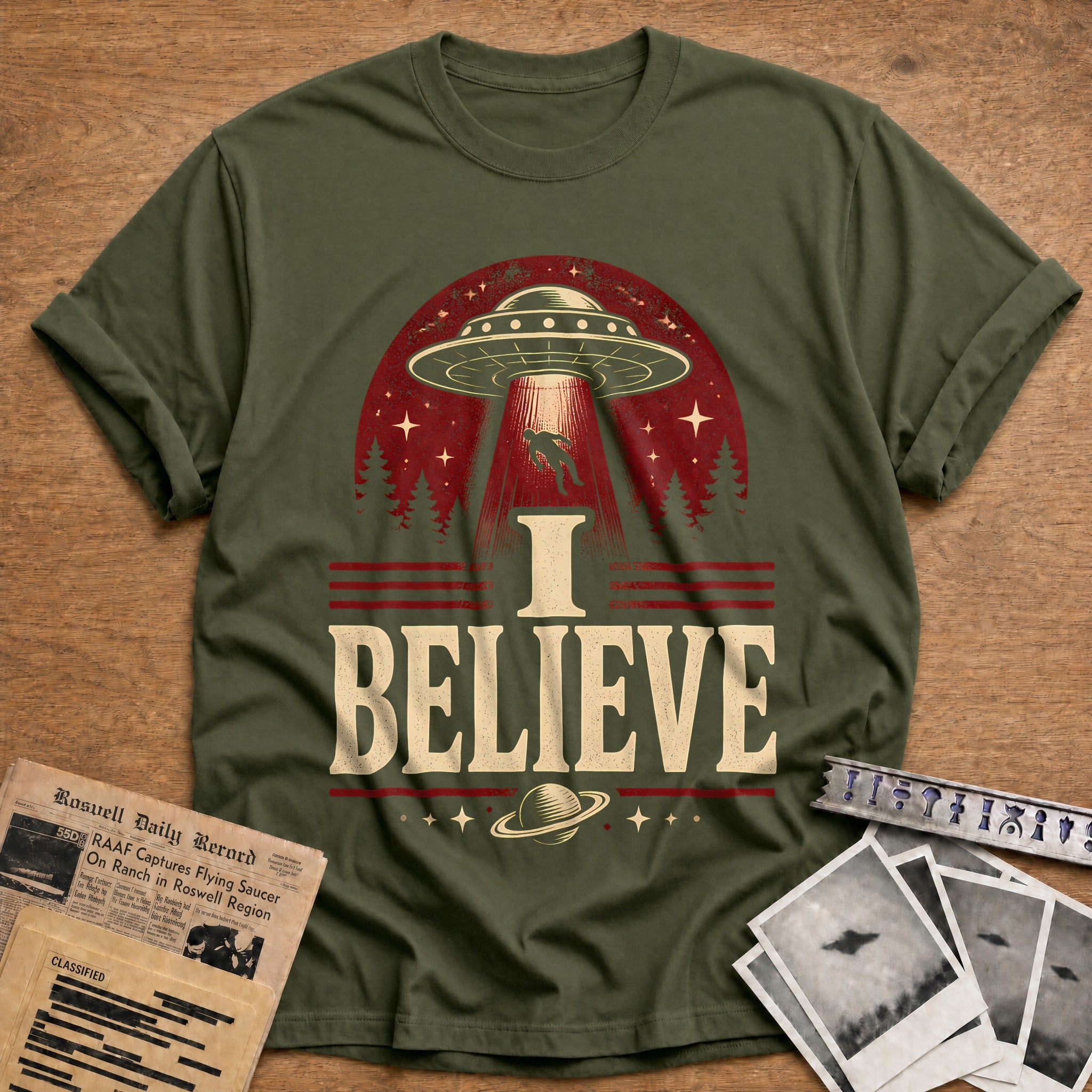 I Believe 87 T-Shirt - Military Green