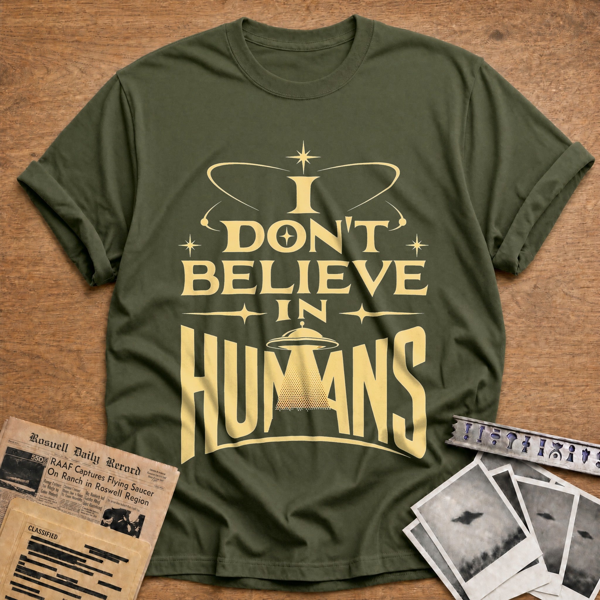 I Dont Believe In Humans 01 - Military Green