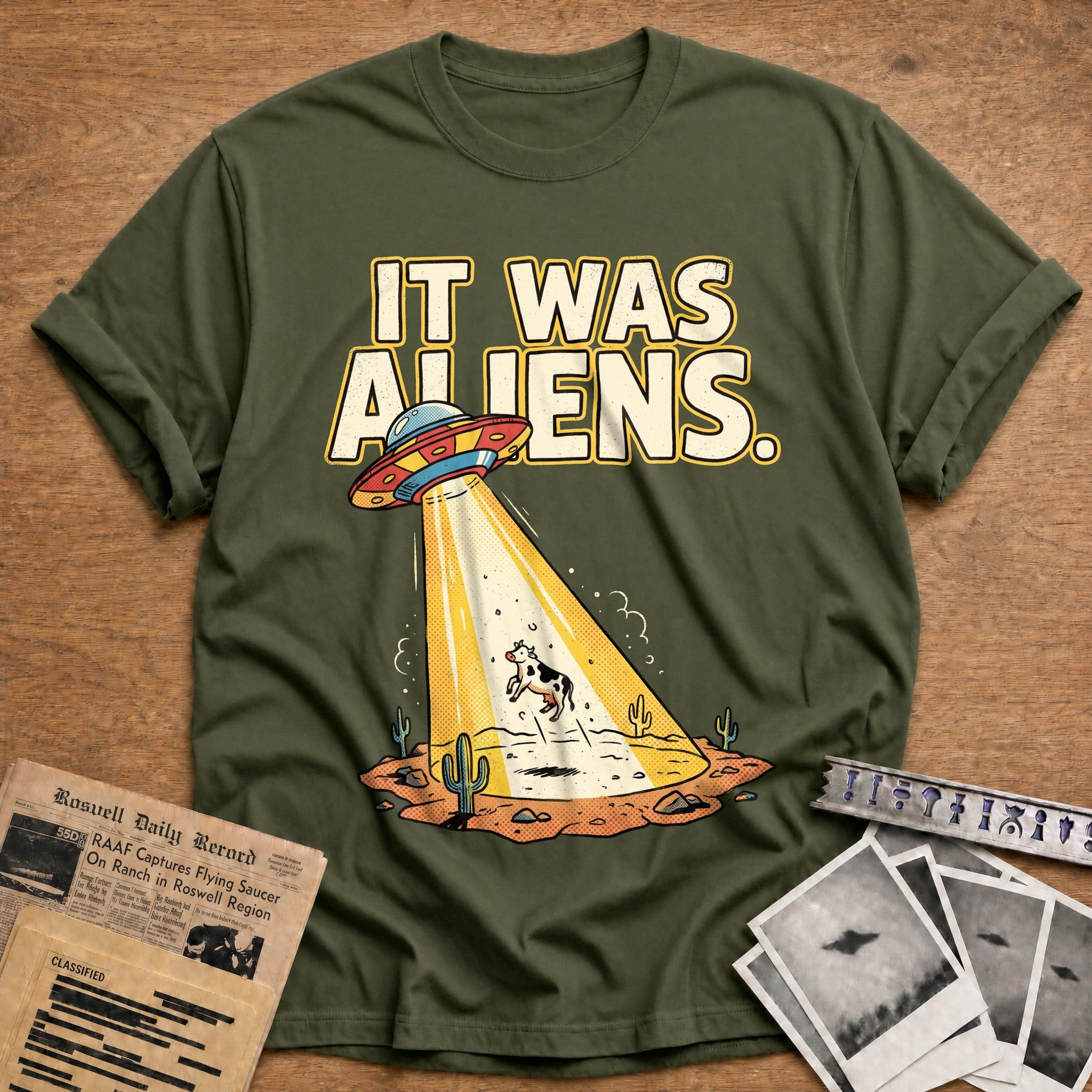 It Was Aliens - Military Green