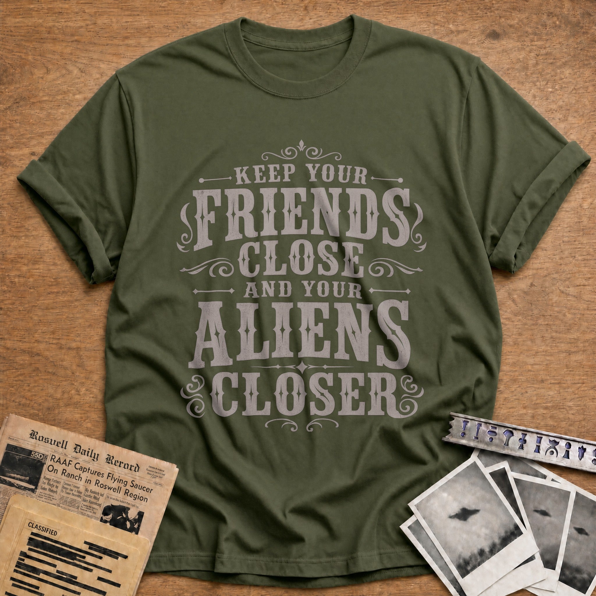 Keep Your Friends Close And Your Aliens Closer 02 - Military Green
