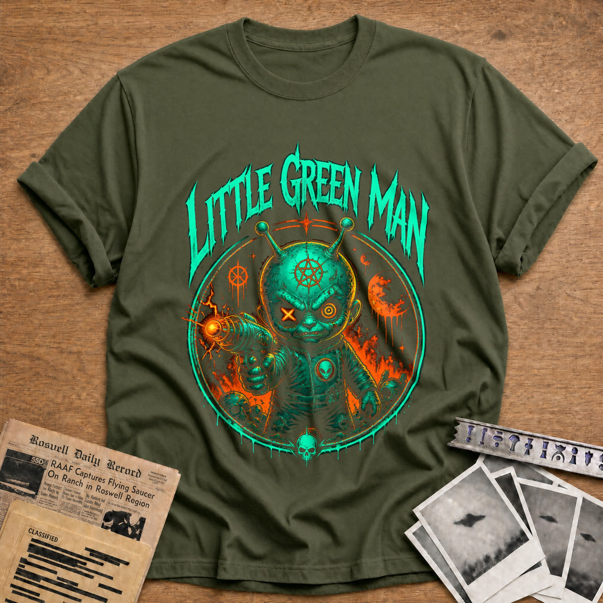 Little Green Man 61 T-Shirt - Military Green