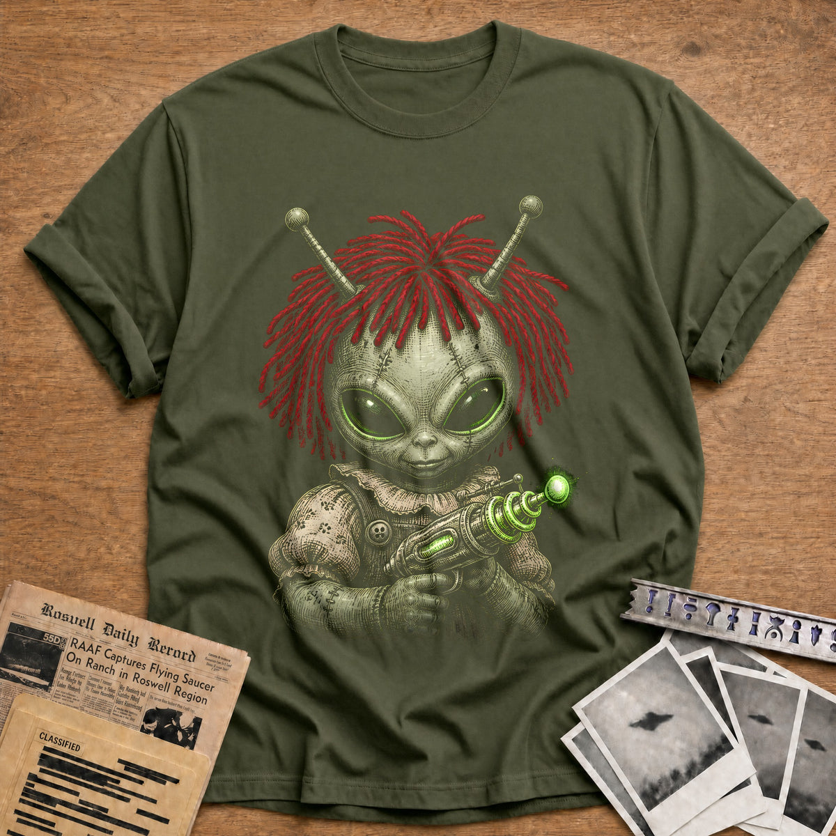 Little Green Man 66 T-Shirt - Military Green
