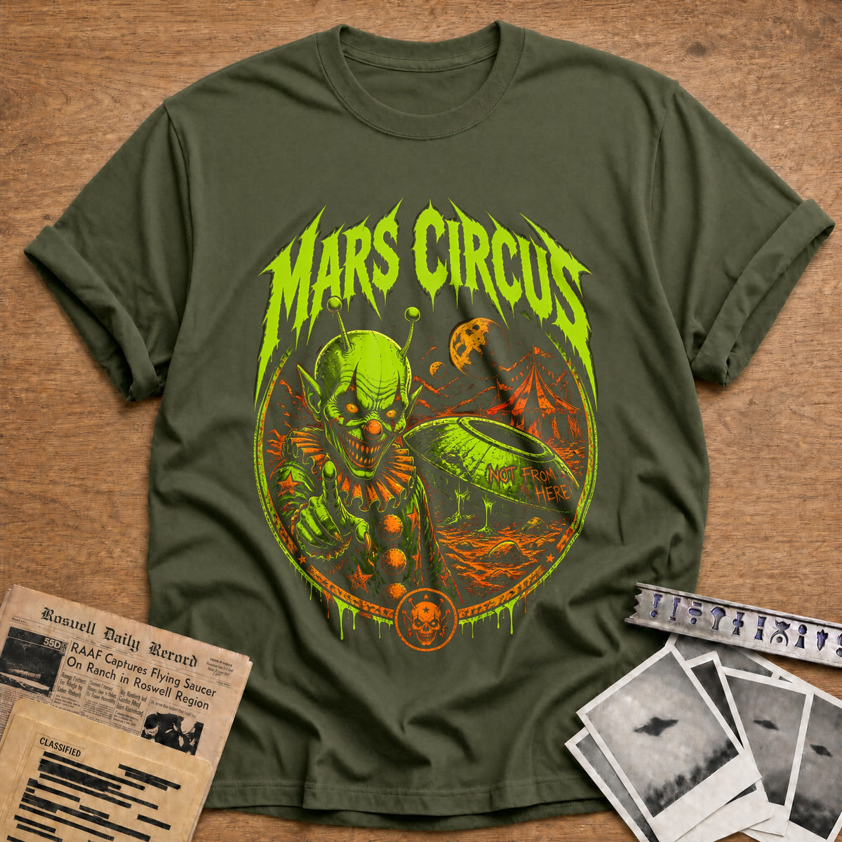 Mars Circus 14 T-Shirt - Military Green
