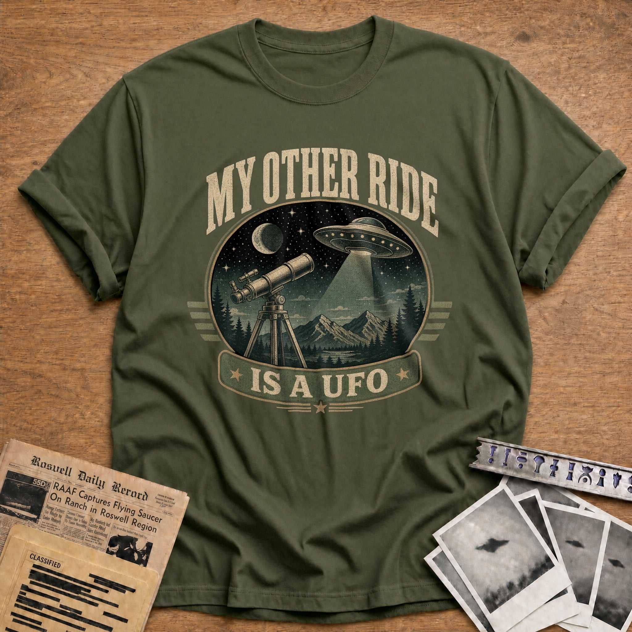 My Other Ride Is A Ufo 02 - Military Green
