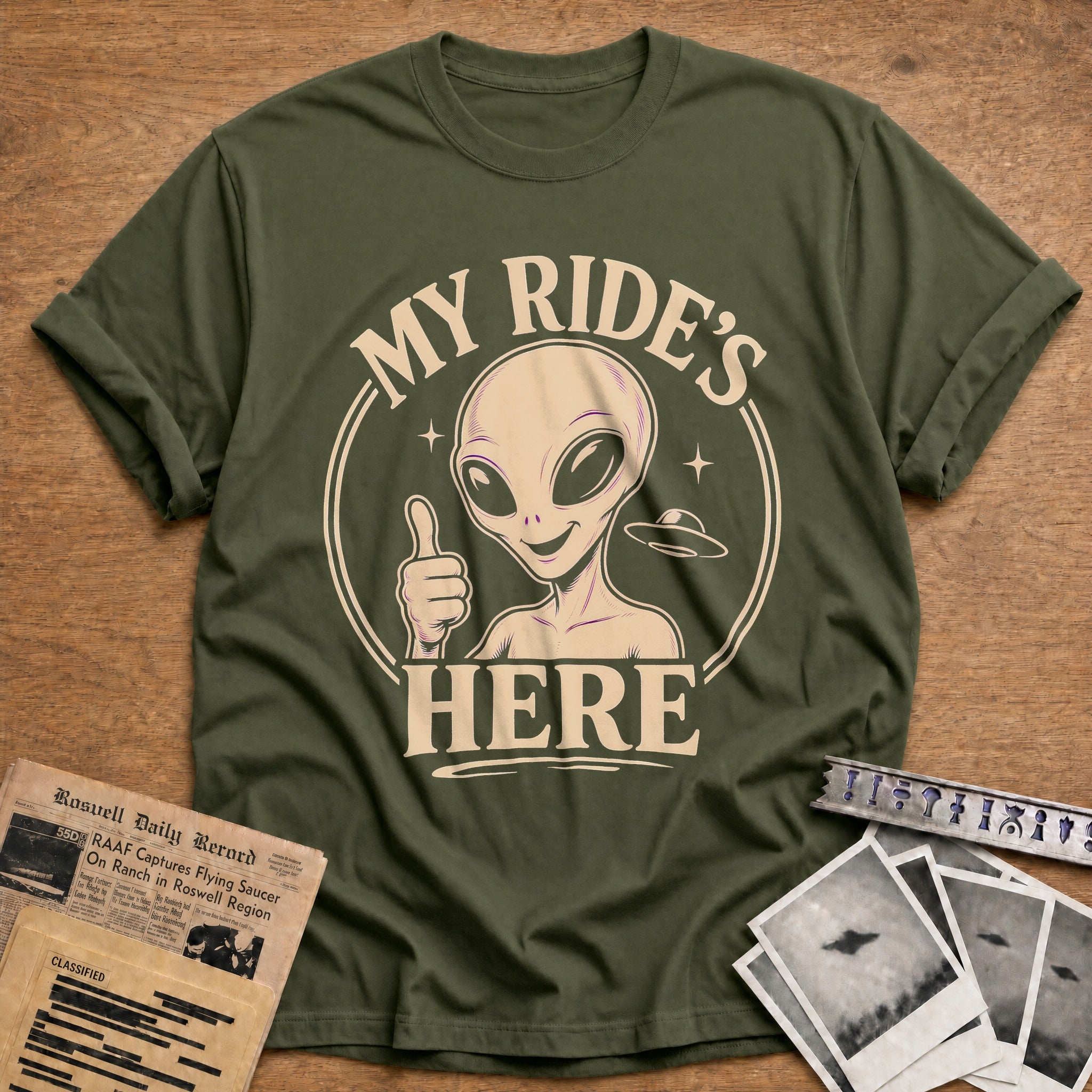 My Rides Here - Military Green