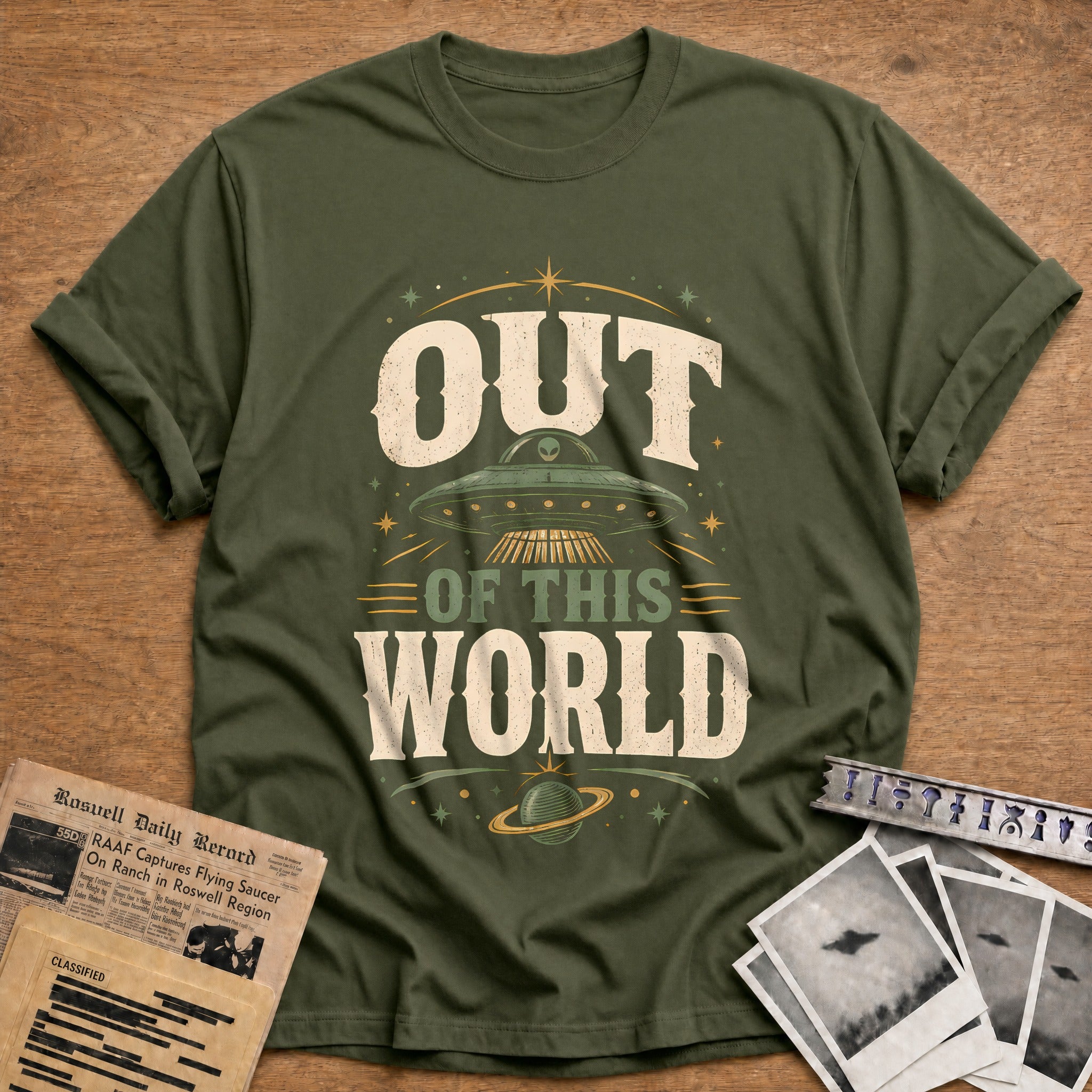 Out Of This World 30 T-Shirt - Military Green