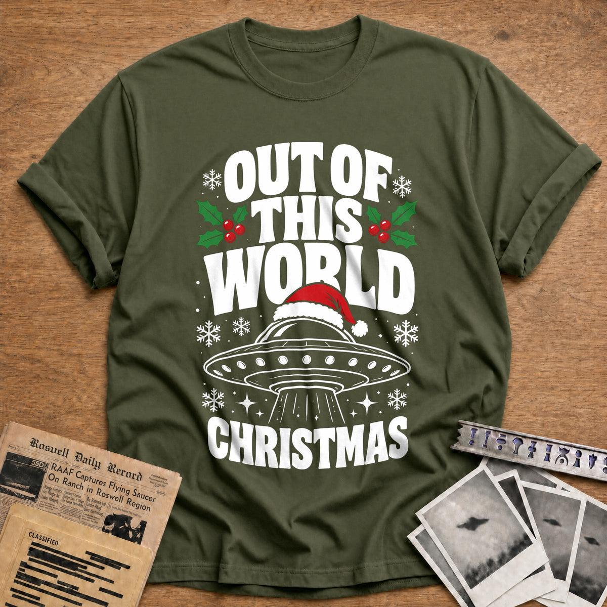 Out Of This World Christmas 59 T-Shirt - Military Green