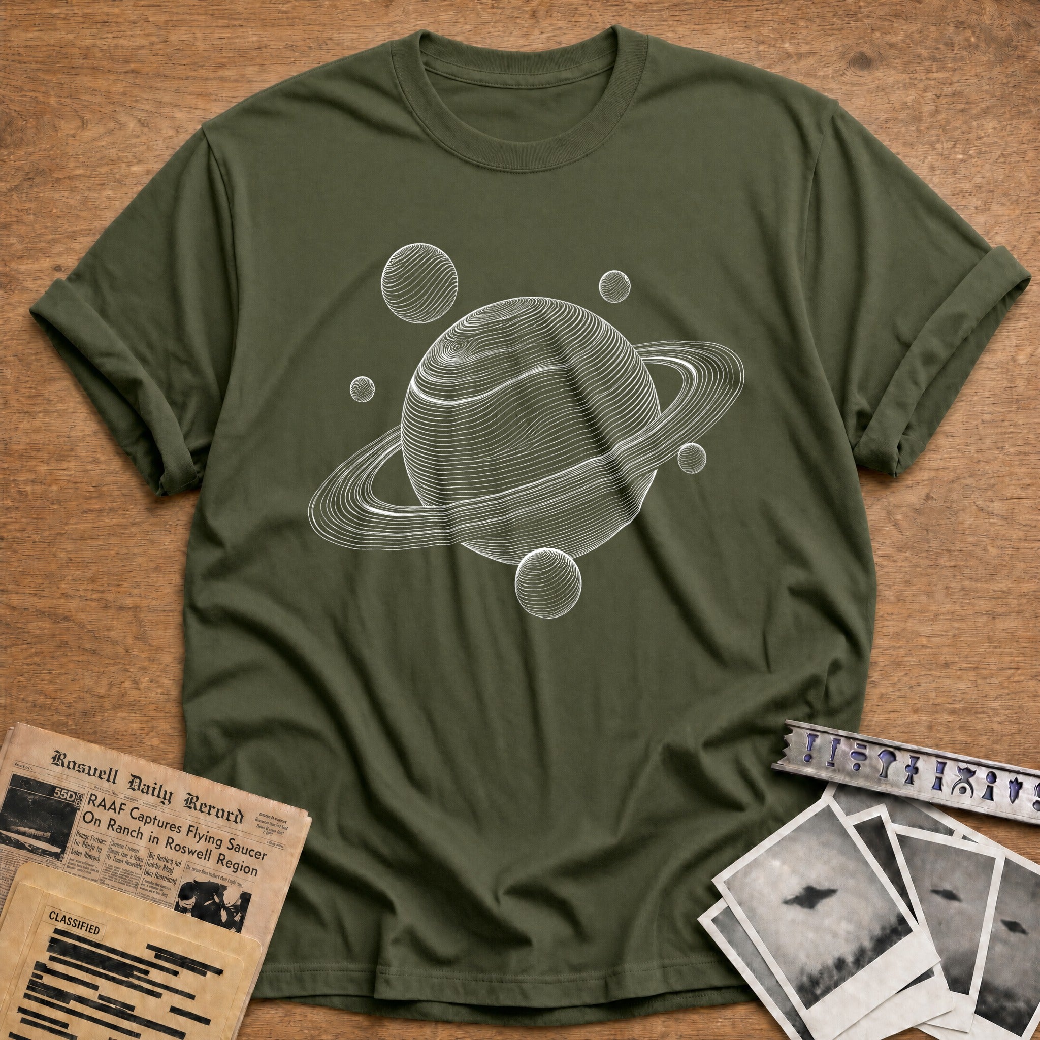 Planetary Neighbor T-Shirt - Military Green