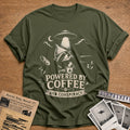 Powered By Coffee And Conspiracy - Military Green