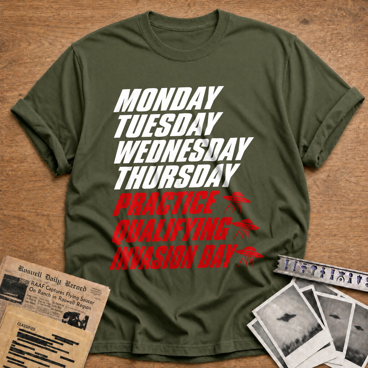 Practice Qualifying Invasion Day 43 T-Shirt - Military Green