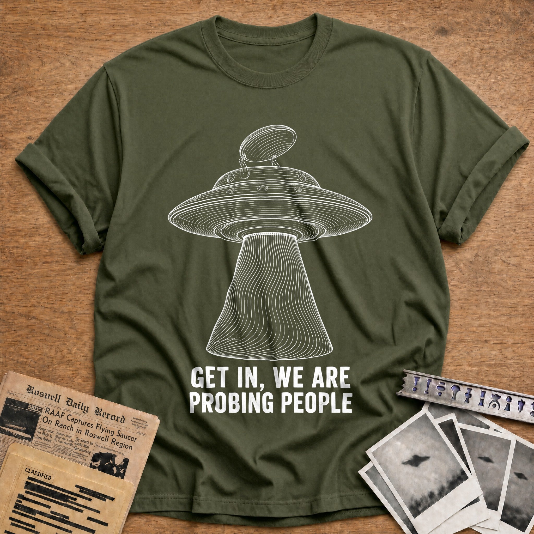 Probing Questions T-Shirt - Military Green