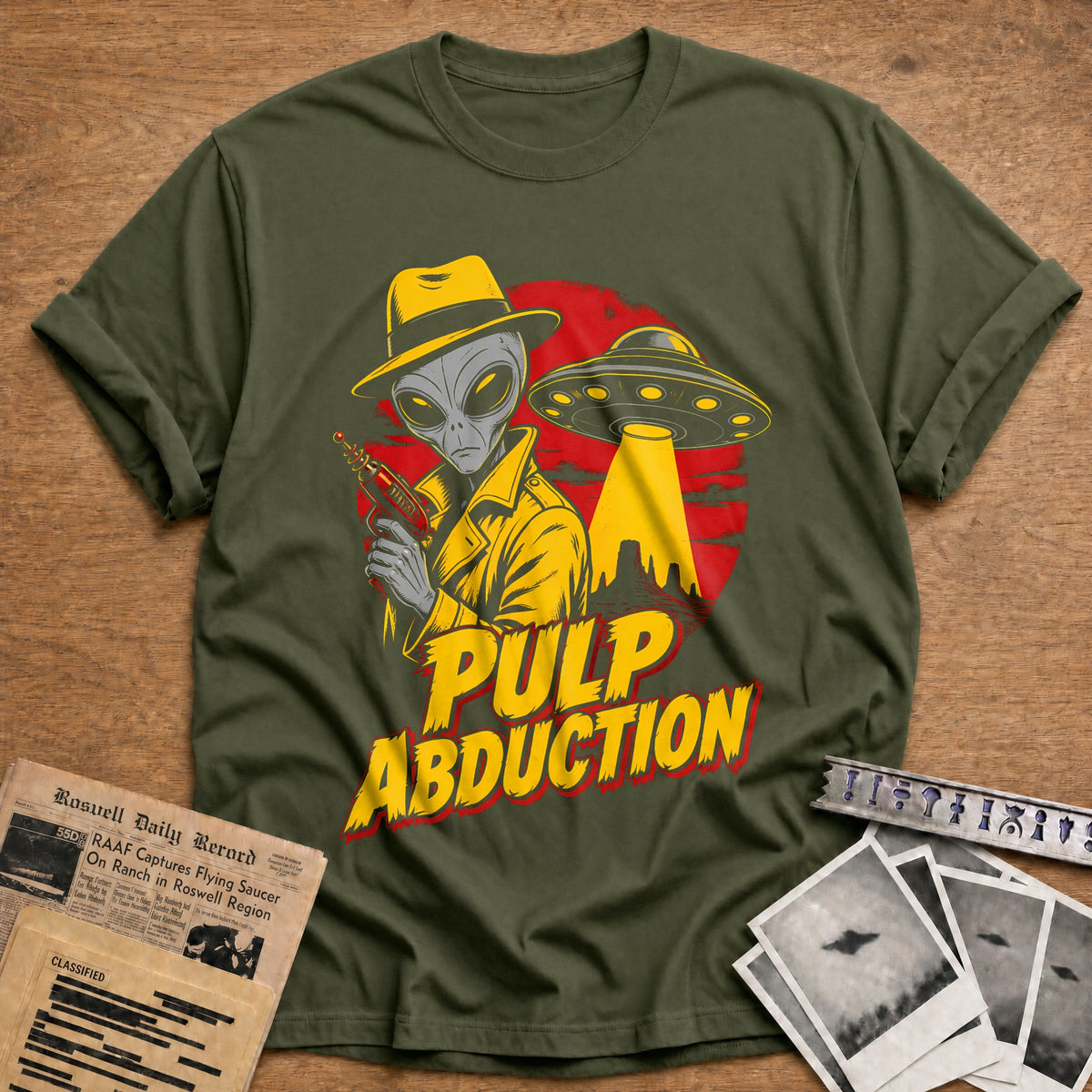 Pulp Abduction 31 T-Shirt - Military Green