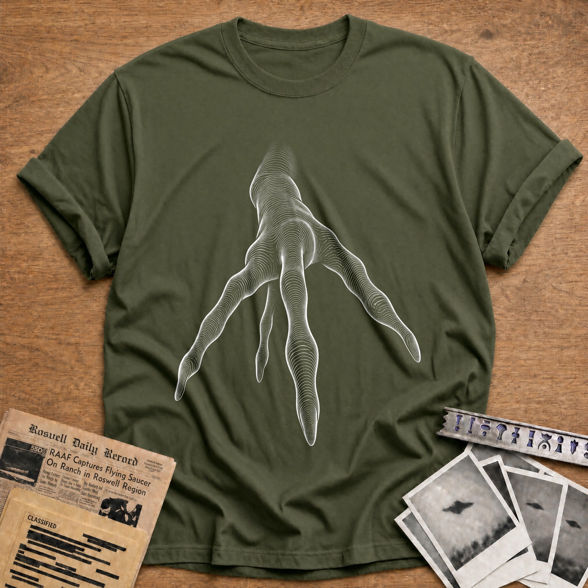Reaching Out T-Shirt - Military Green