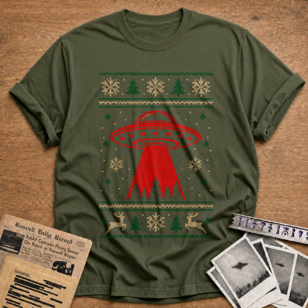 Red Ufo Sweater 98 T-Shirt - Military Green