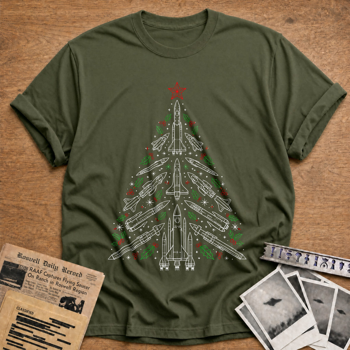 Rockets Tree 40 T-Shirt - Military Green