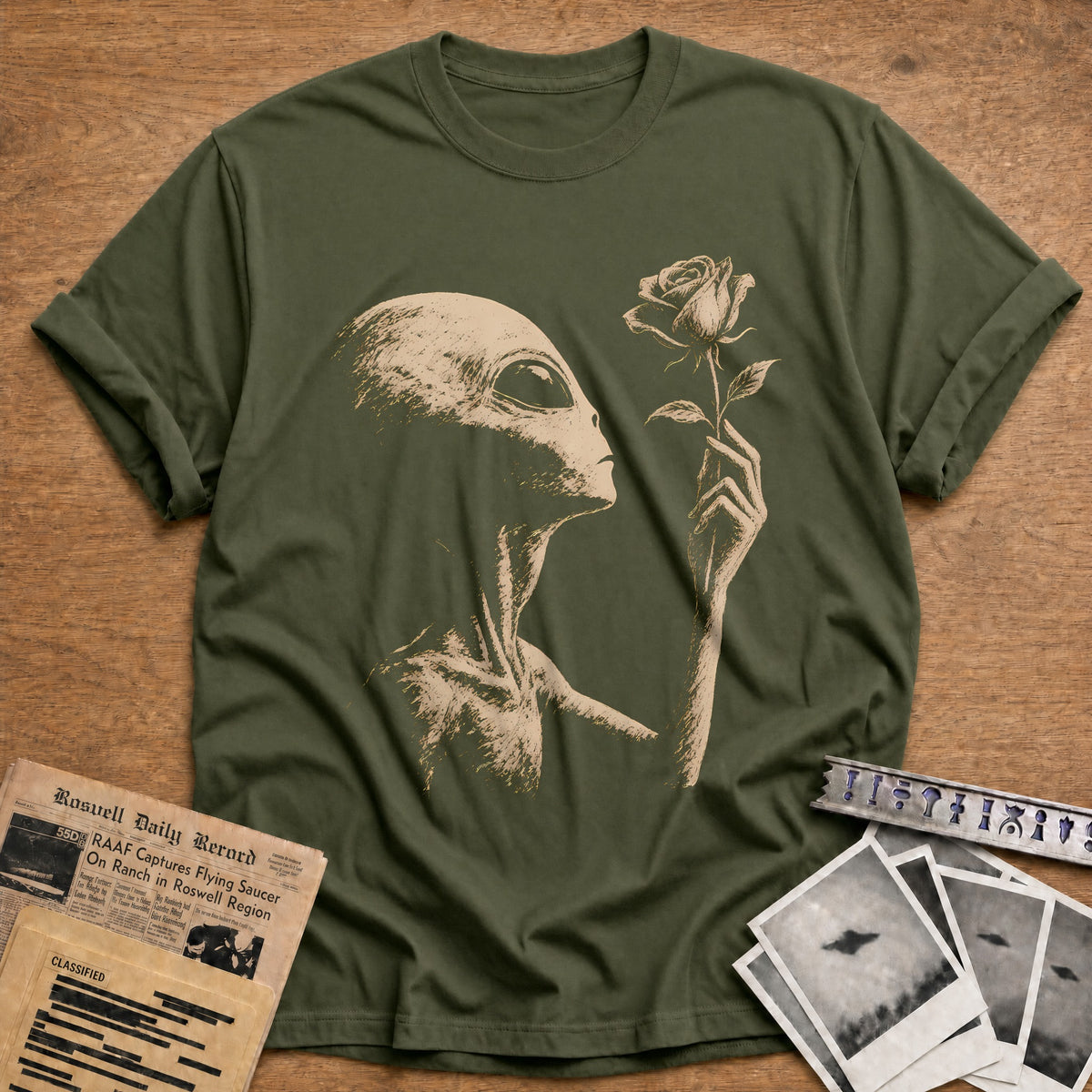 Rose 27 T-Shirt - Military Green