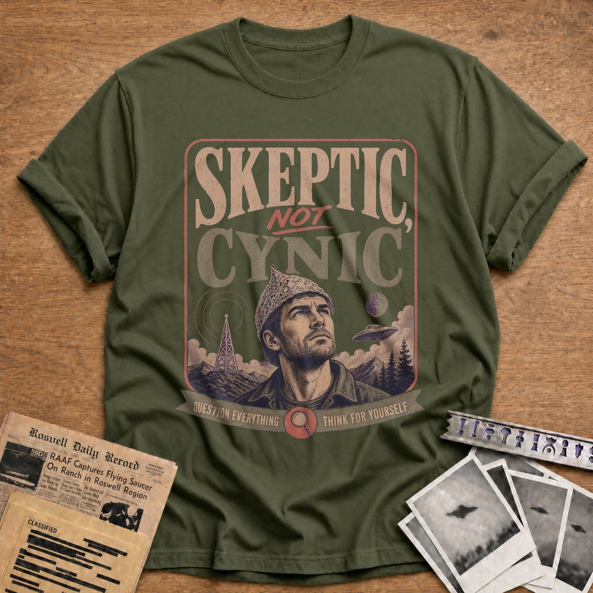 Skeptic Not Cynic 02 - Military Green