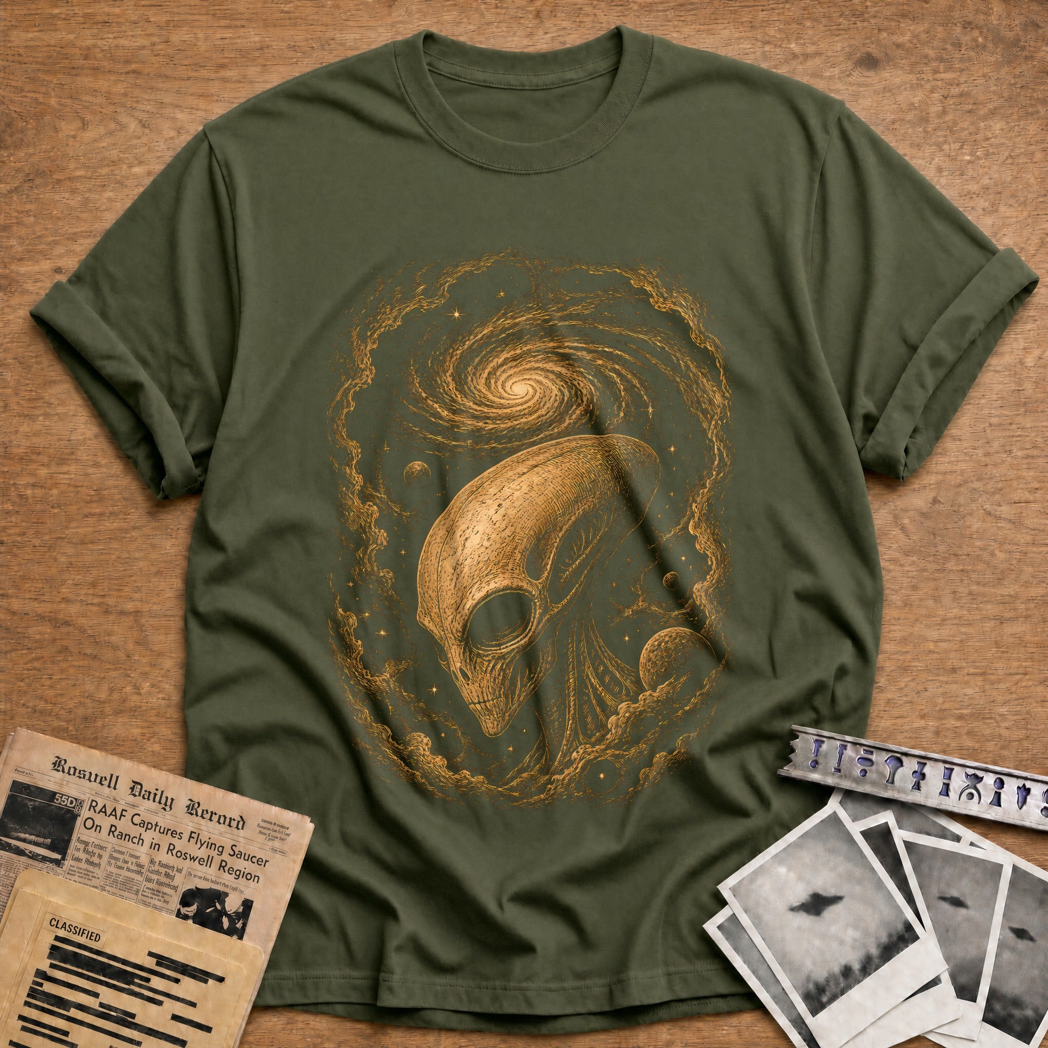 Skull Galaxy 12 T-Shirt - Military Green