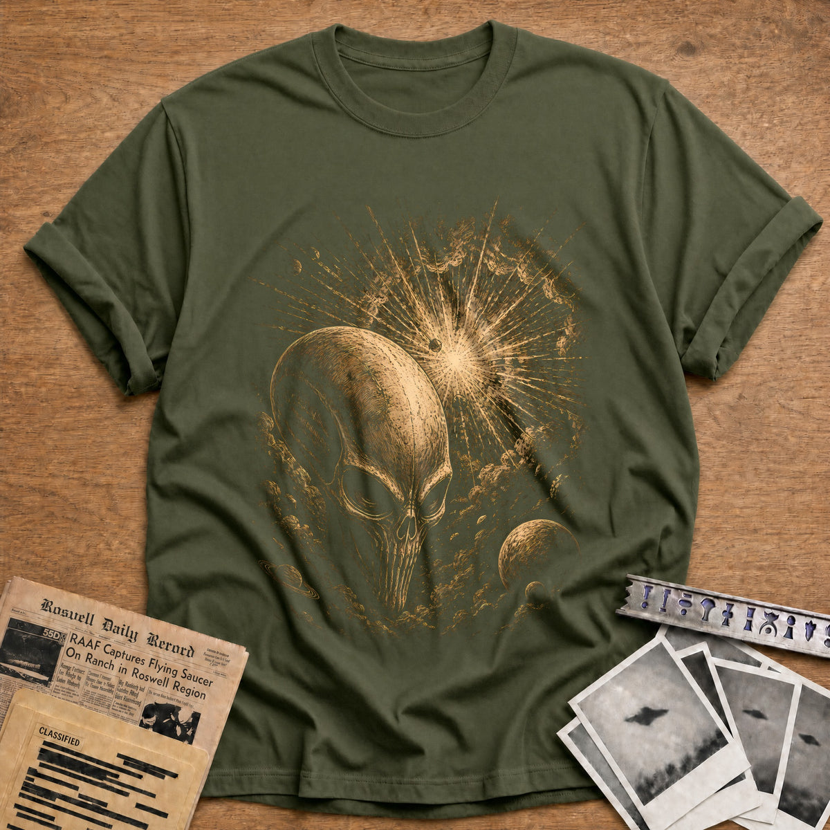 Skull Supernova 20 T-Shirt - Military Green