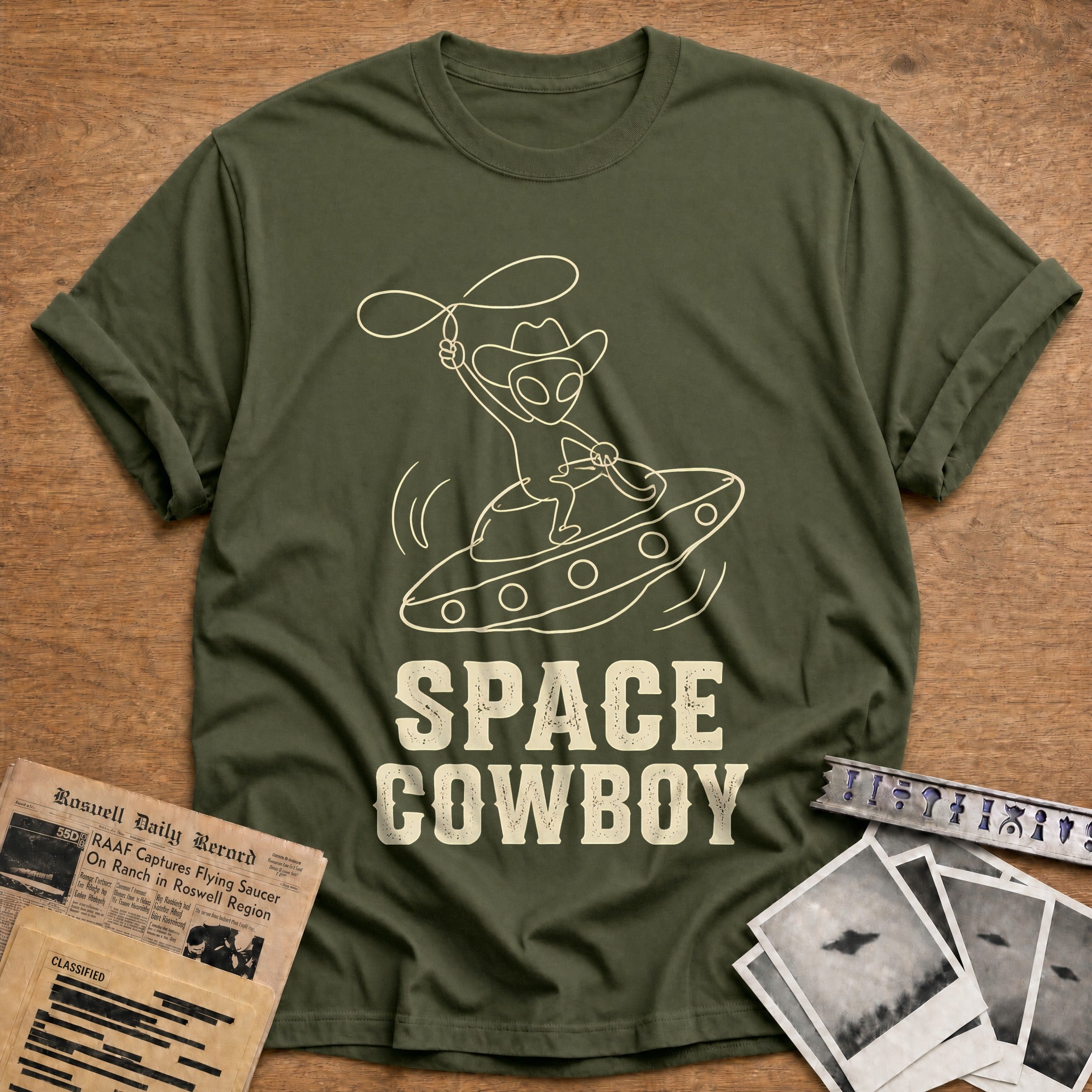 Space Cowboy 87 T-Shirt - Military Green