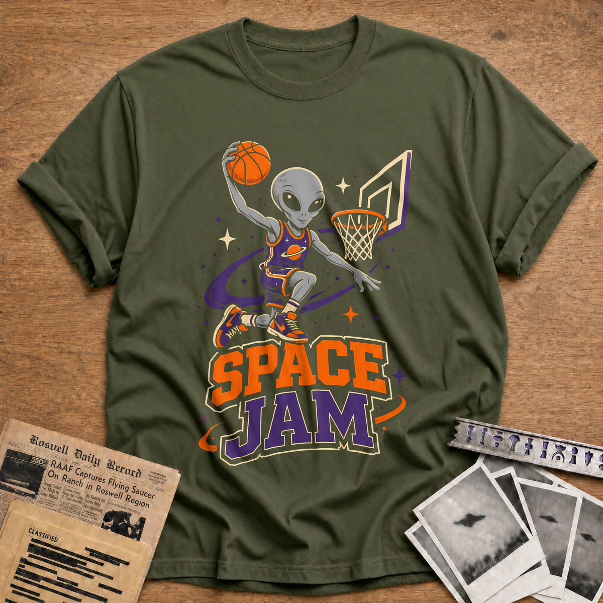 Space Jam 96 T-Shirt - Military Green