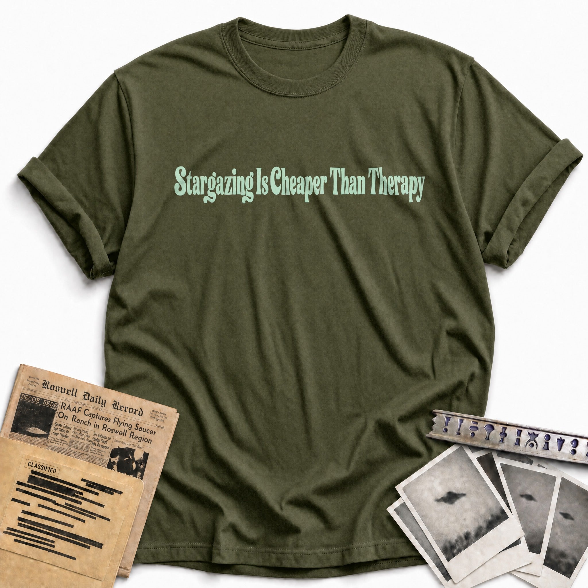 Stargazing Is Cheaper Than Therapy 06 - Military Green