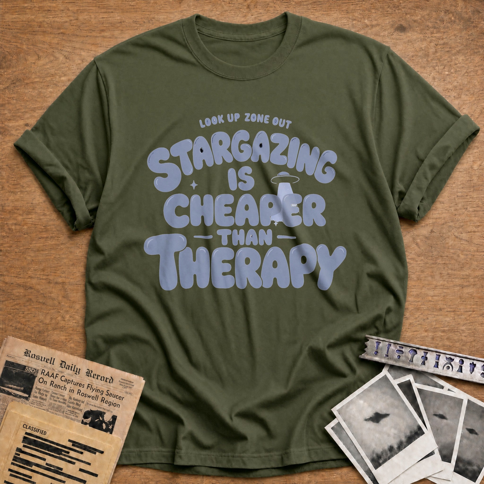 Stargazing Is Cheaper Than Therapy 03 - Military Green