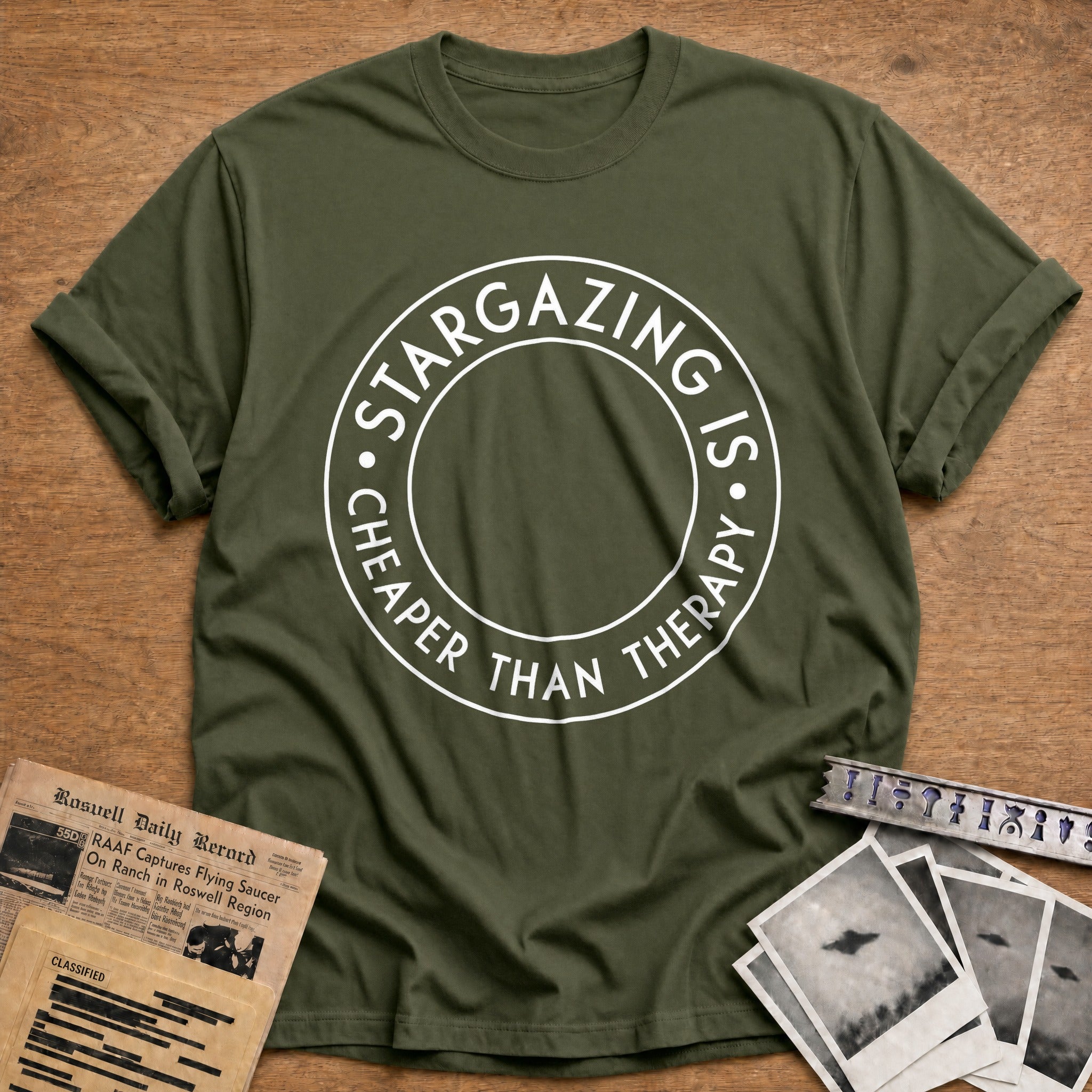 Stargazing Is Cheaper Than Therapy 05 - Military Green