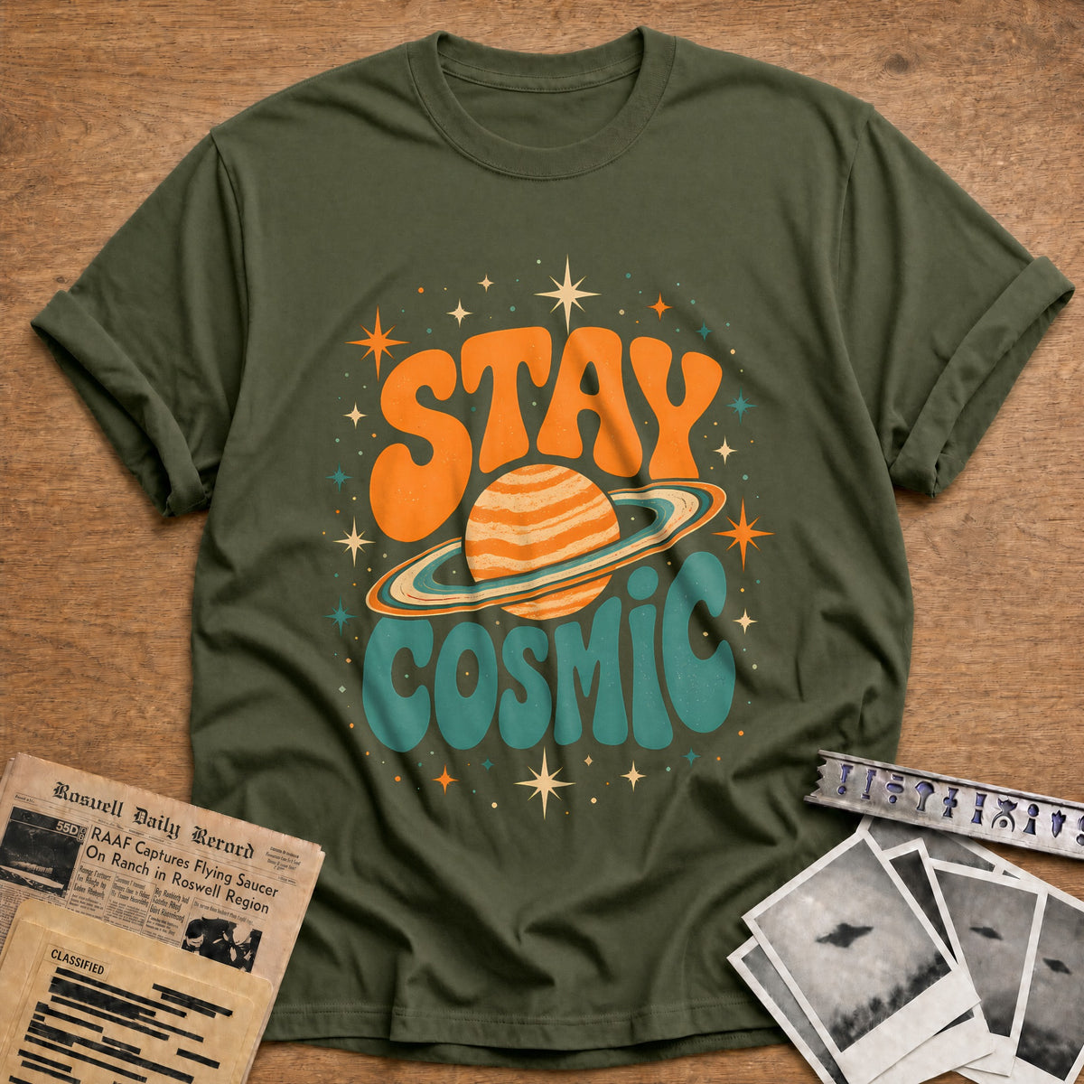 Stay Cosmic 53 T-Shirt - Military Green