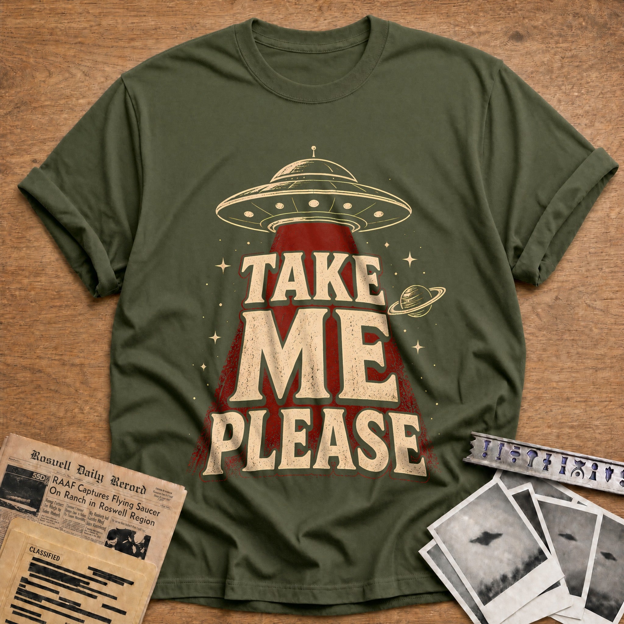 Take Me Please 25 T-Shirt - Military Green