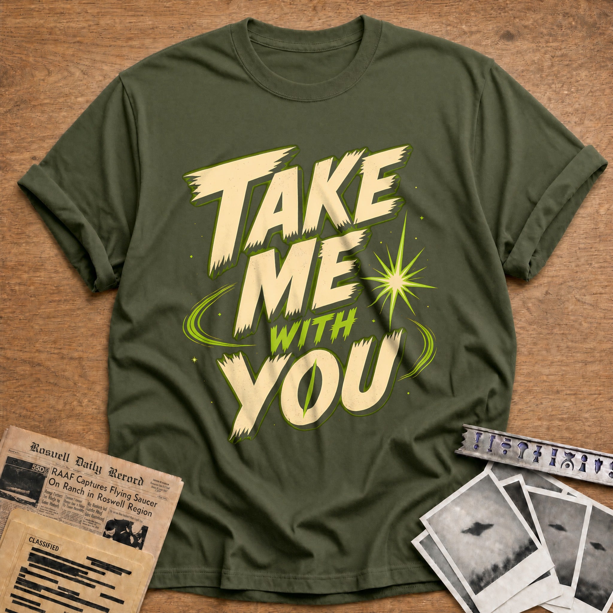 Take Me With You 79 T-Shirt - Military Green