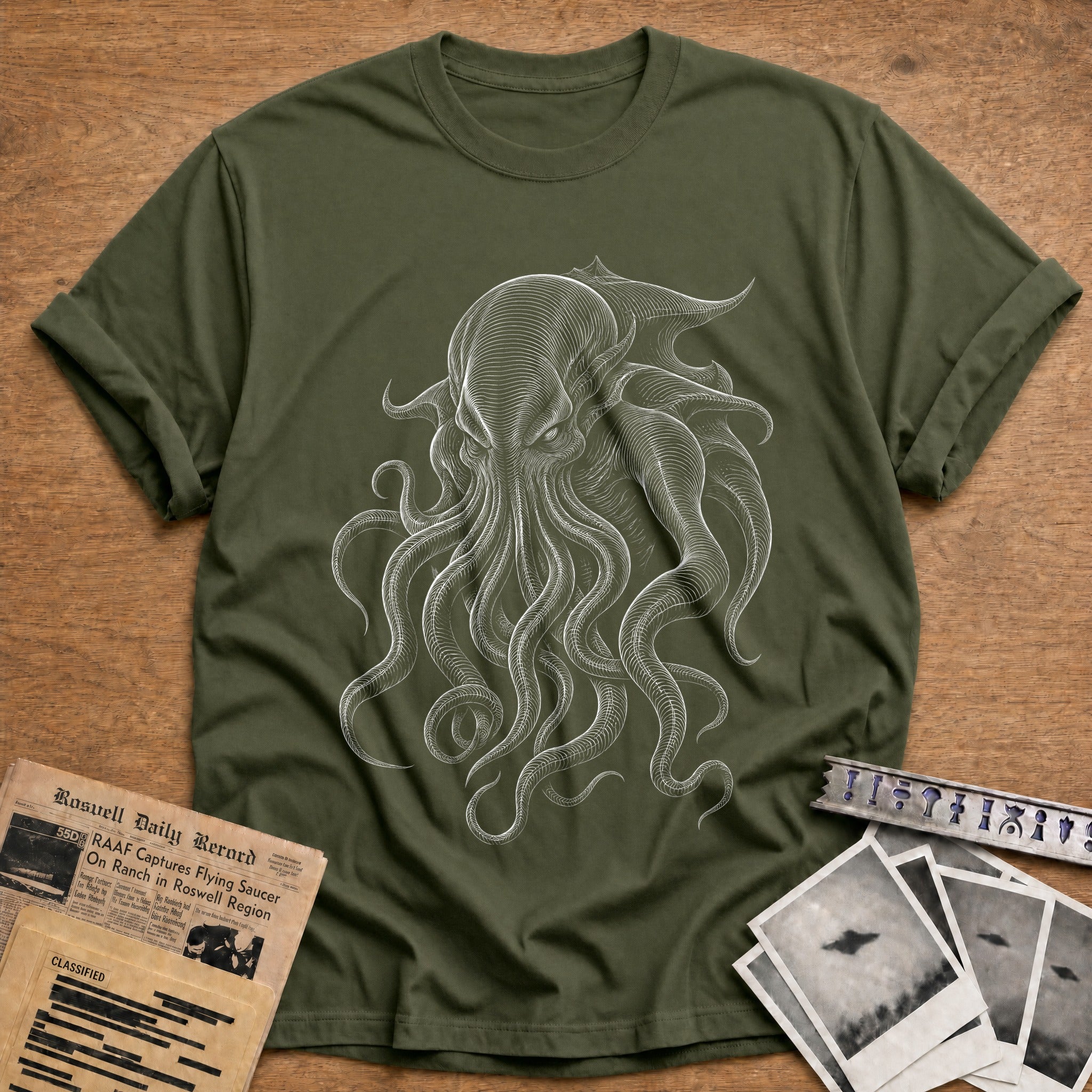 Tentacle Encounter T-Shirt - Military Green