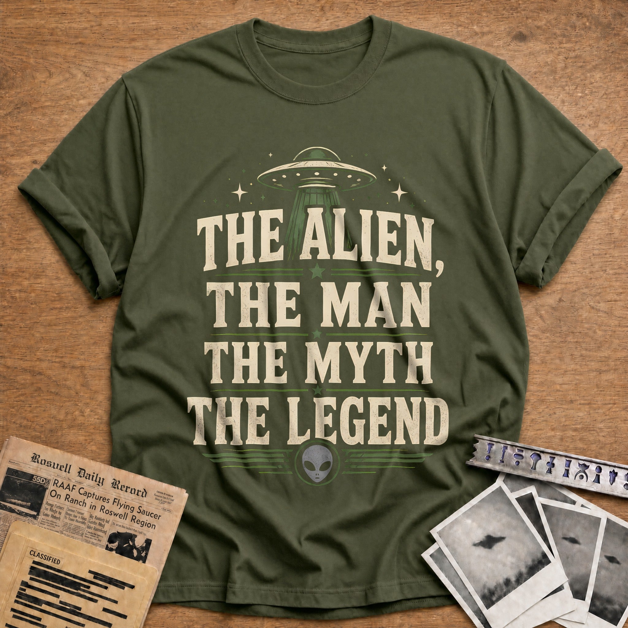 The Alien The Man The Myth The Legend 64 T-Shirt - Military Green