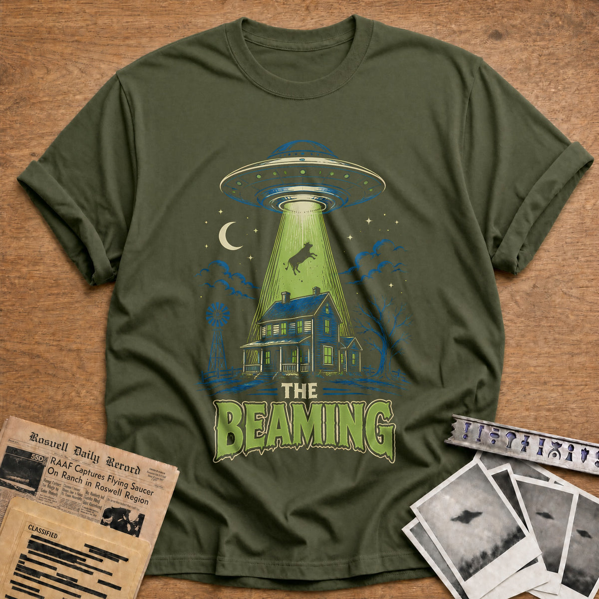 The Beaming 42 T-Shirt - Military Green