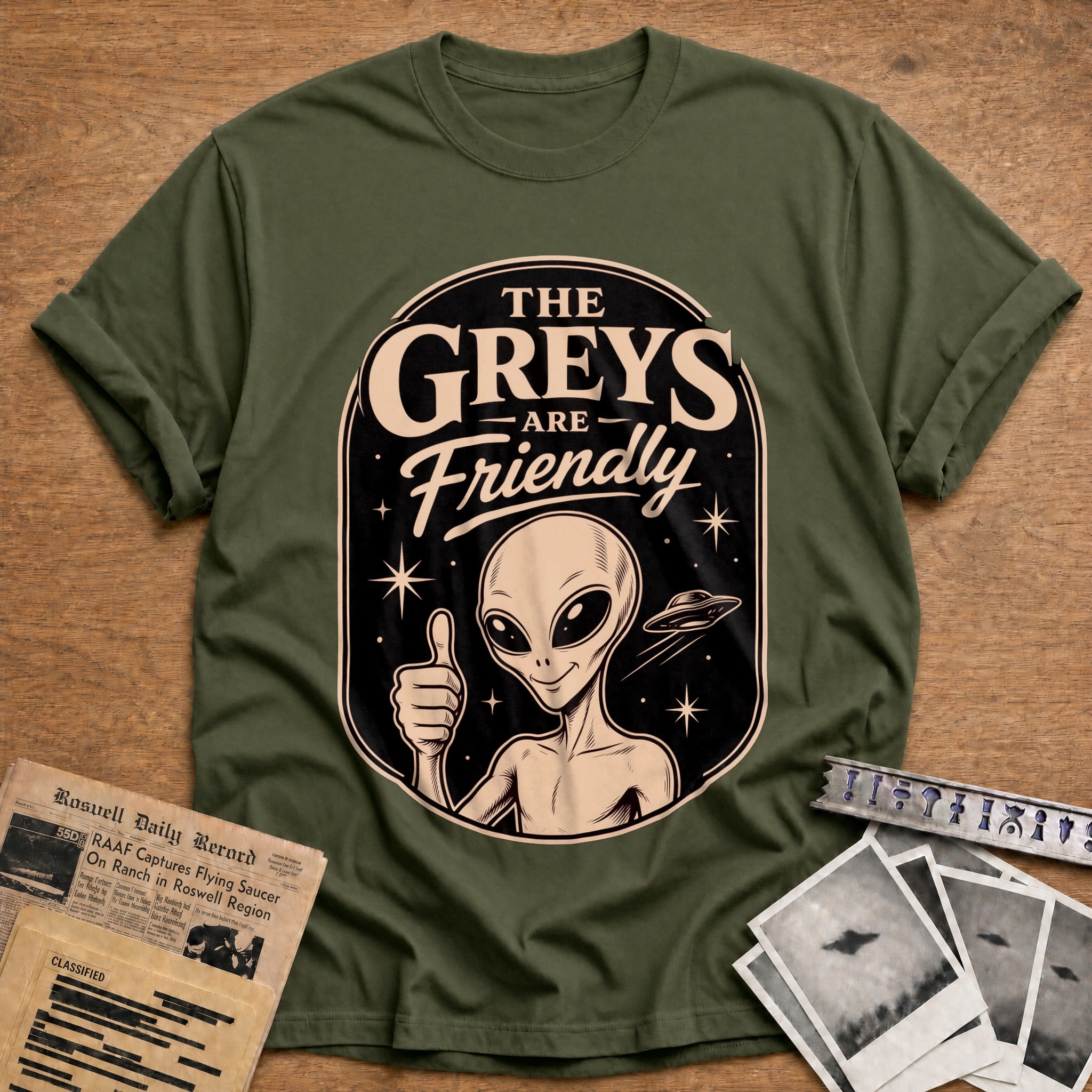 The Greys Are Friendly - Military Green