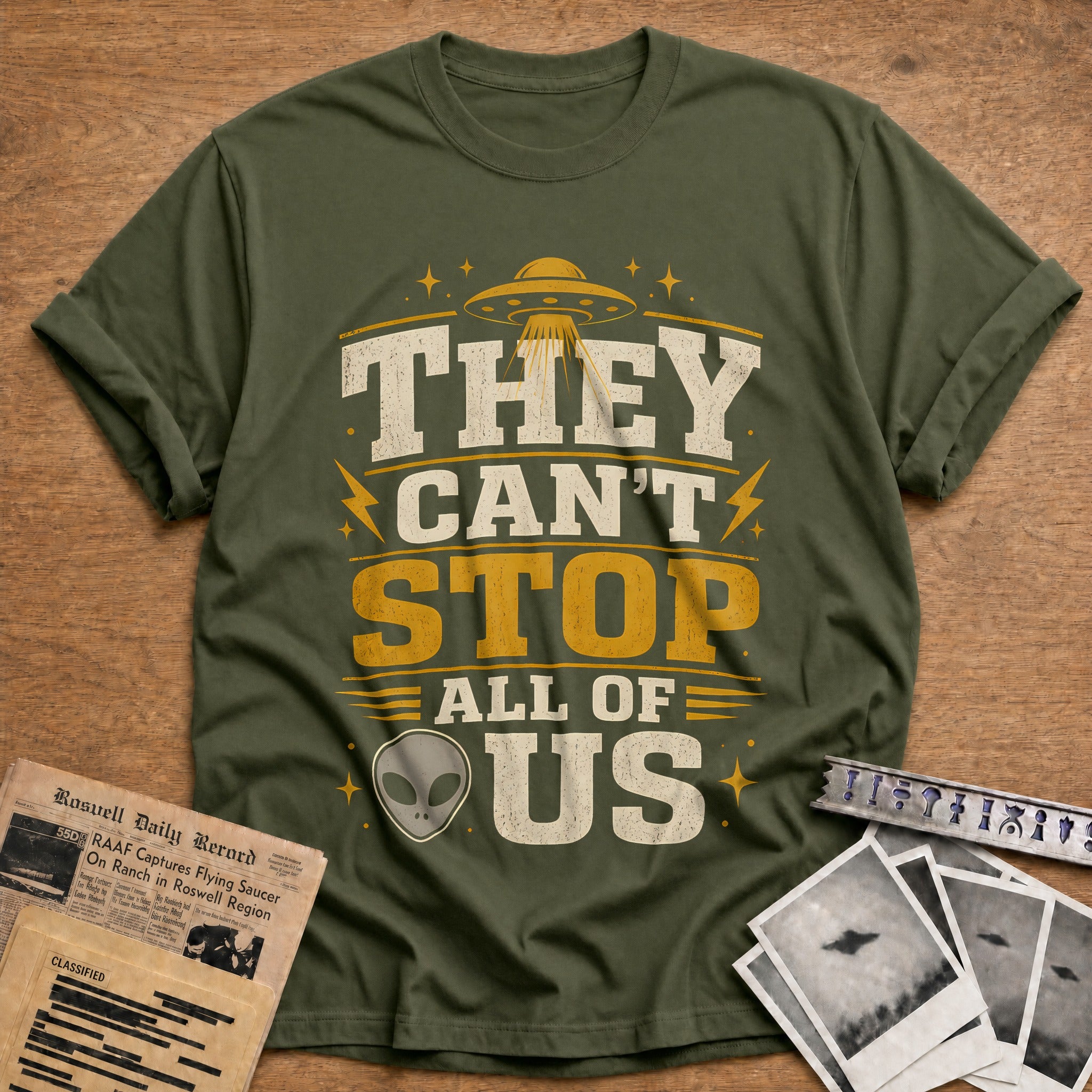 They Can T Stop All Of Us 41 T-Shirt - Military Green