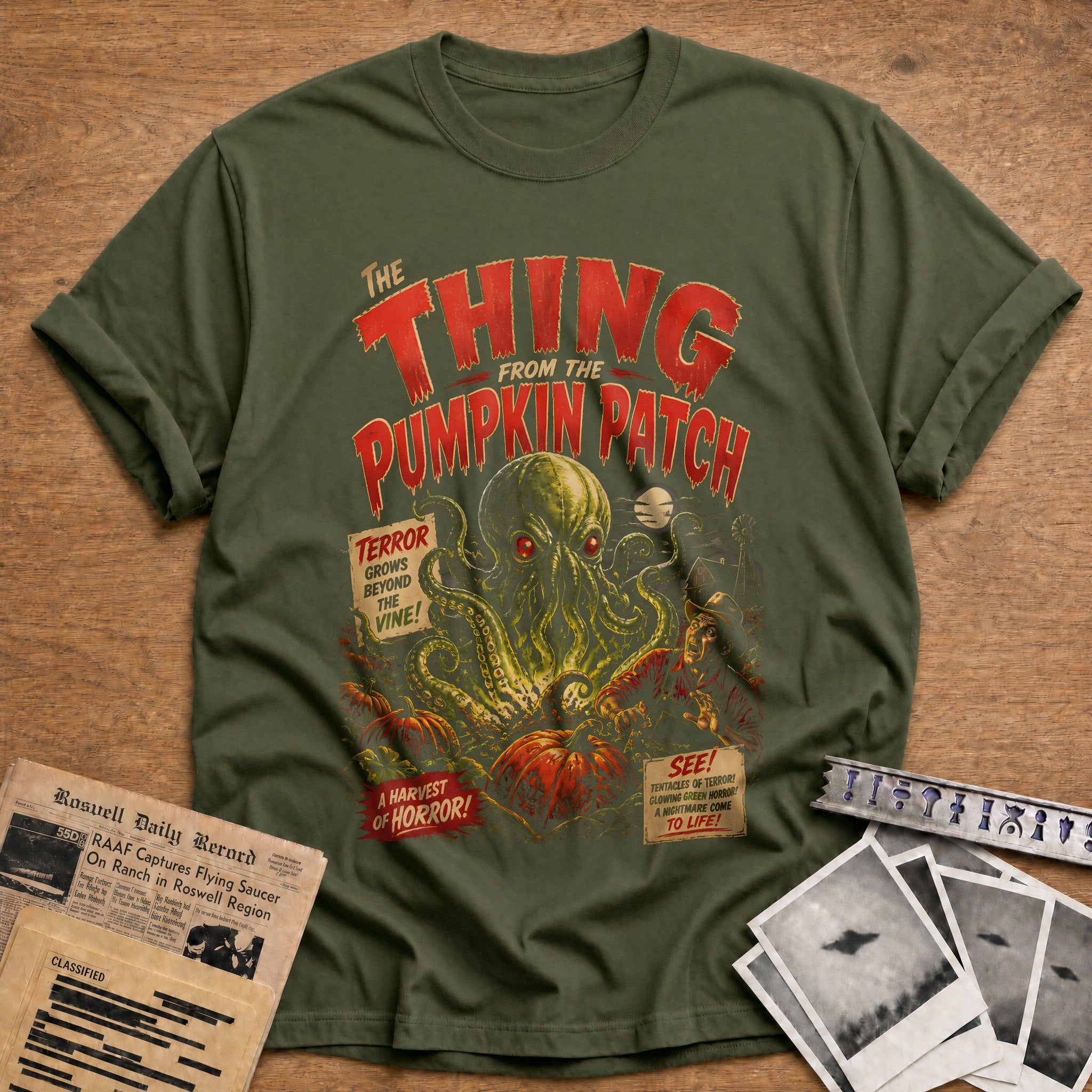 Thing From Pumpkin Patch 53 T-Shirt - Military Green