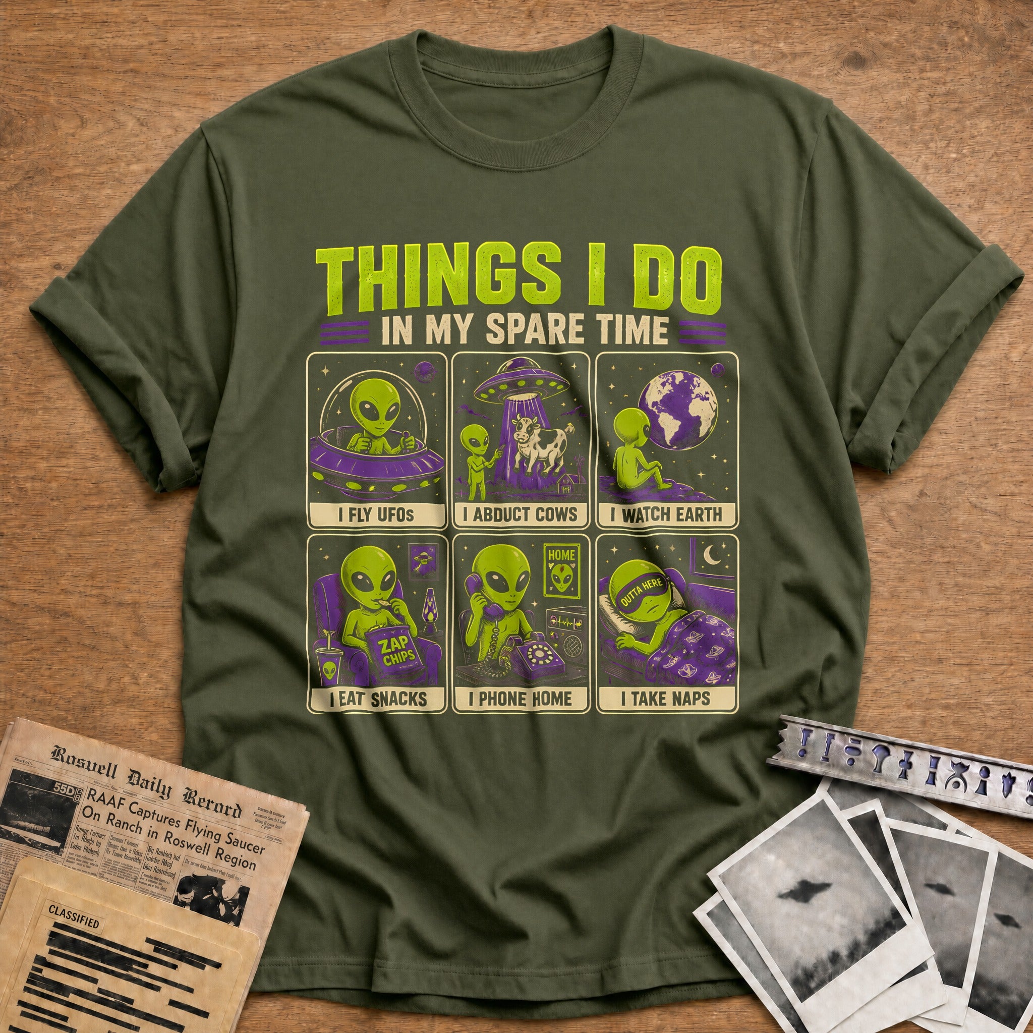 Things I Do Spare Time 95 T-Shirt - Military Green