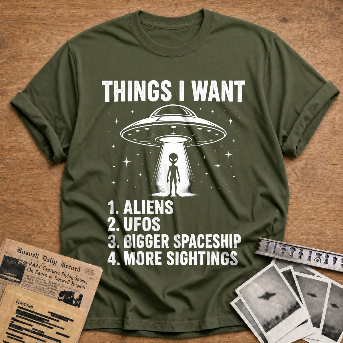 Things I Want 79 T-Shirt - Military Green