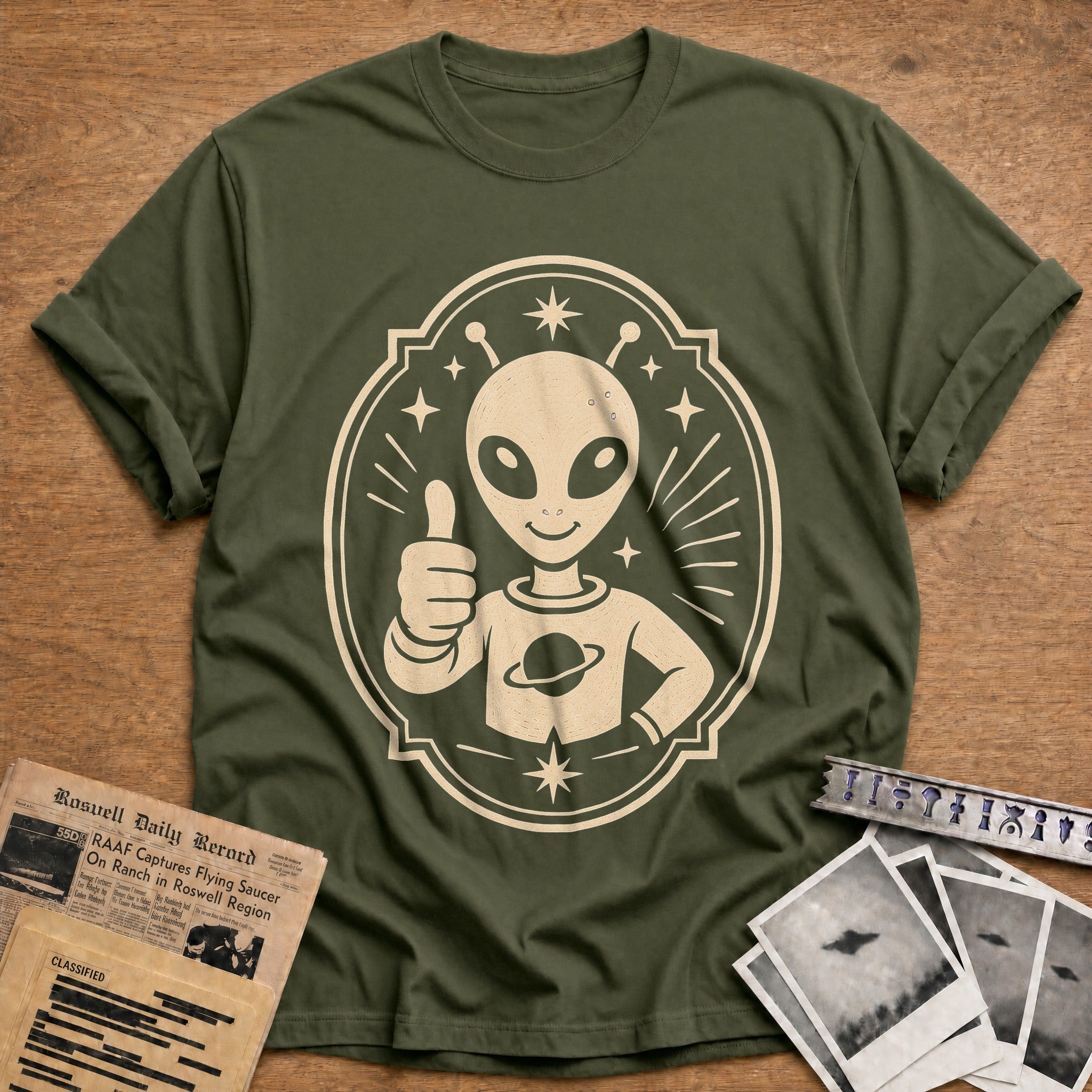 Thumbs Up From Space - Military Green