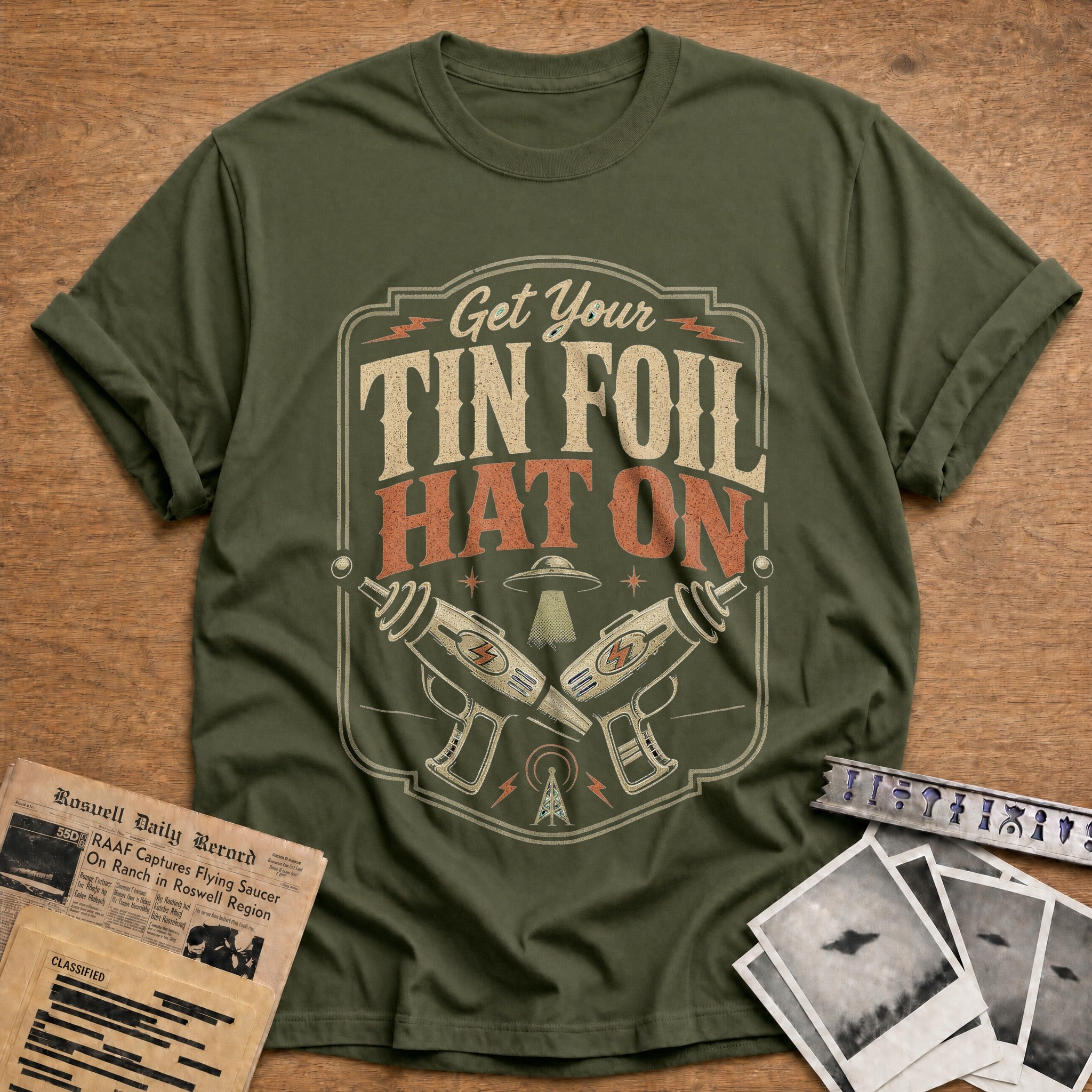 Tin Foil Hat On - Military Green