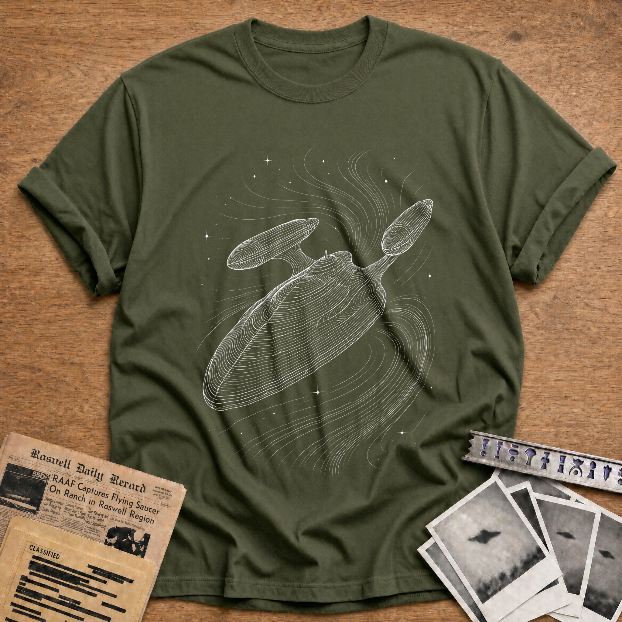 Tractor Beam T-Shirt - Military Green