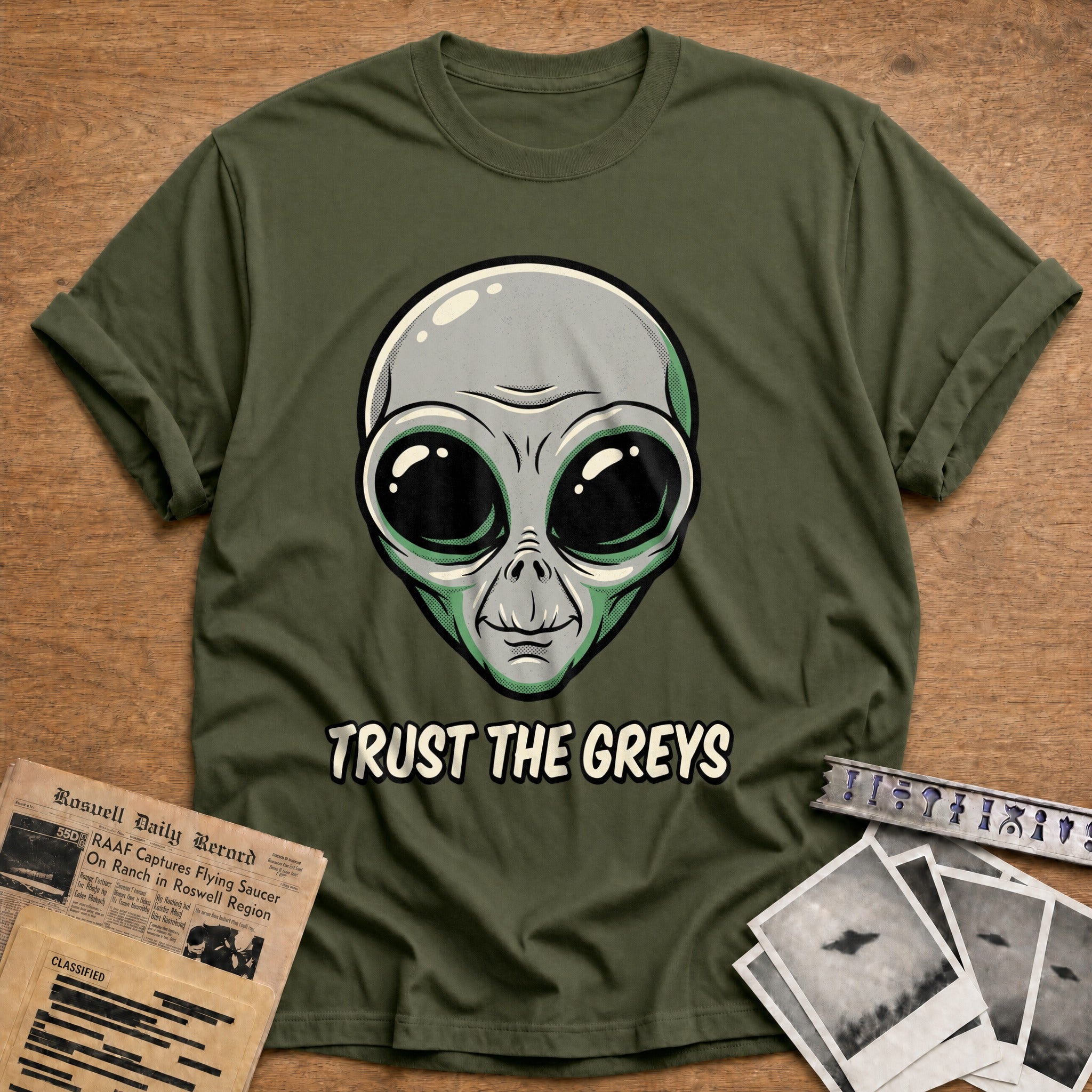 Trust The Greys - Military Green