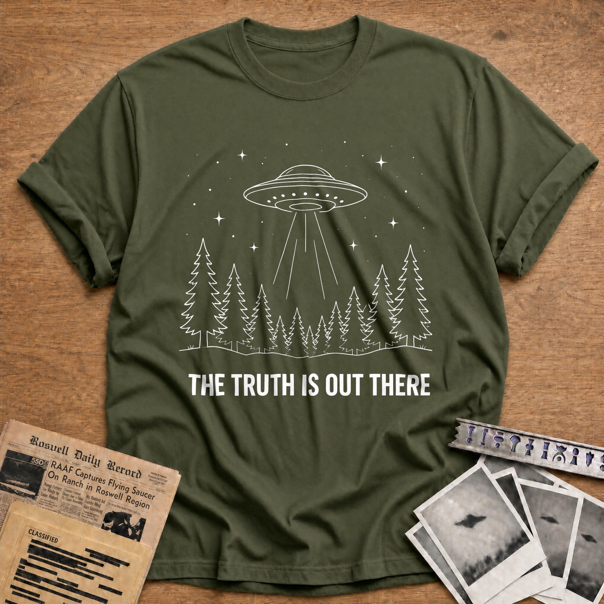 Truth Is Out There 75 T-Shirt - Military Green