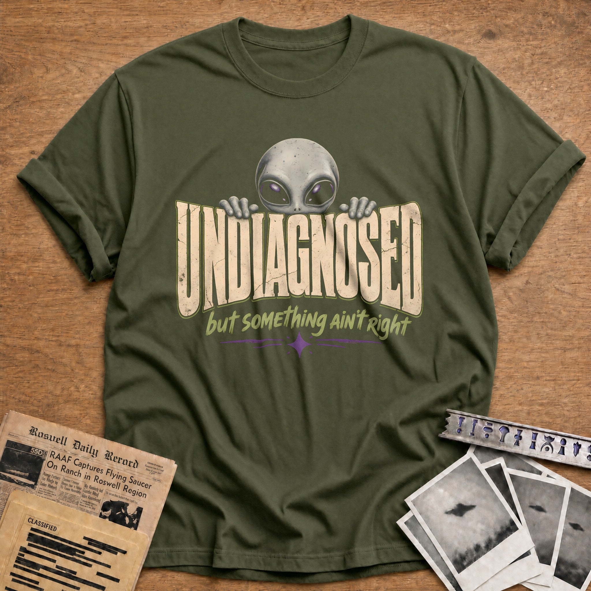 Undiagnosed Big Alien 44 T-Shirt - Military Green