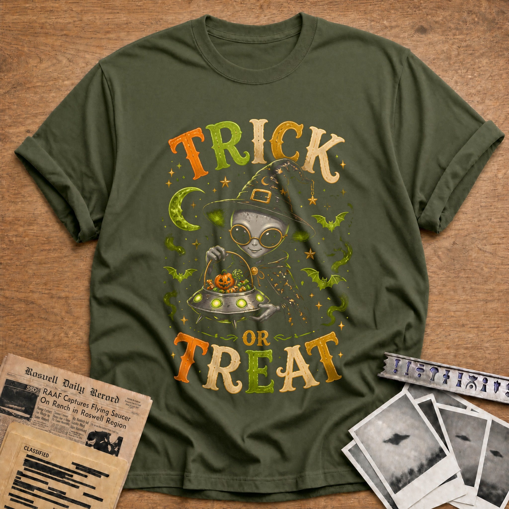 Witch Alien Trick Treat 79 - Military Green