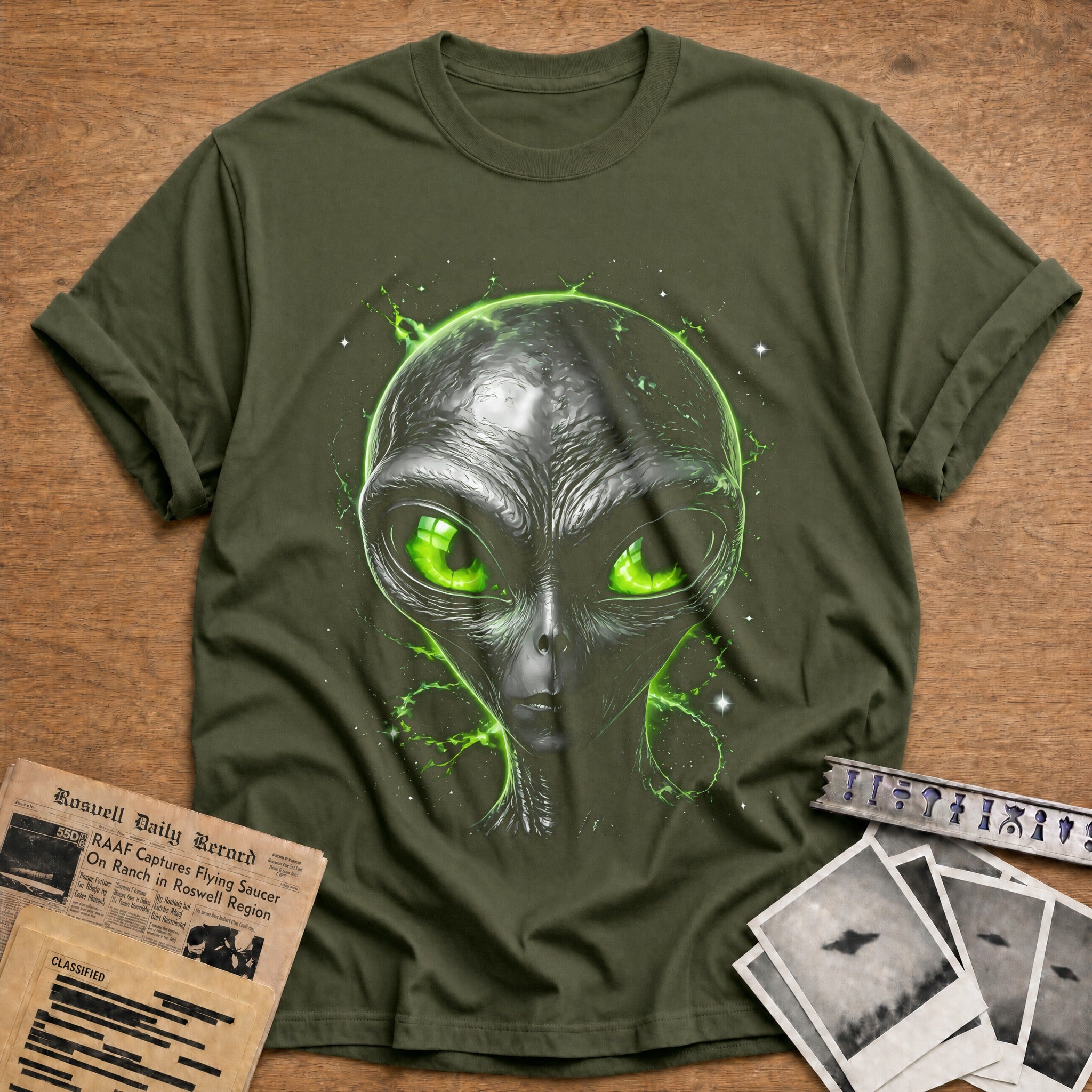alien eyes sci fi - Military Green